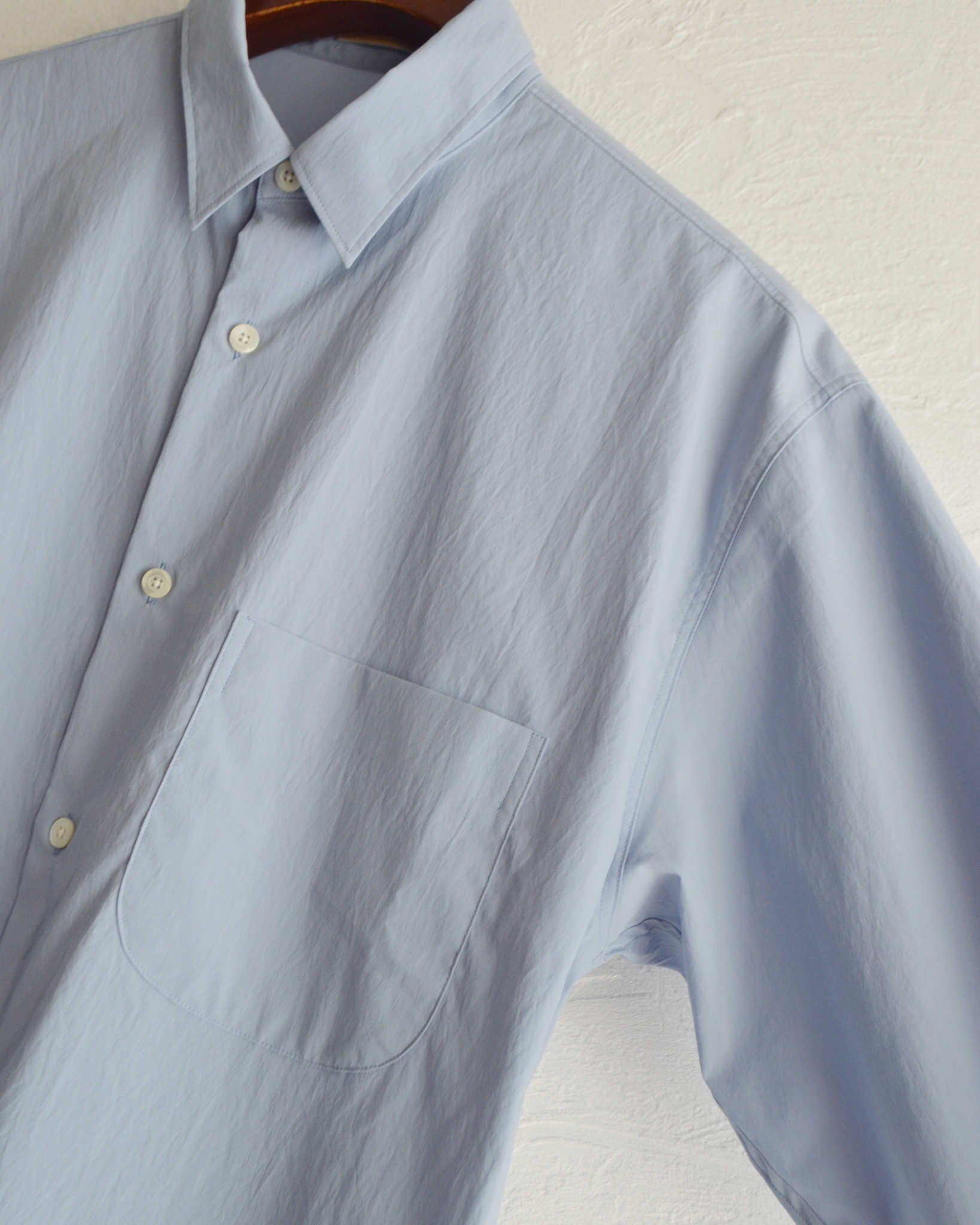 LAMOND ラモンド / COTTONY CREASED SHIRT コットニークリーストシャツ (AQUA BLUE アクアブルー)