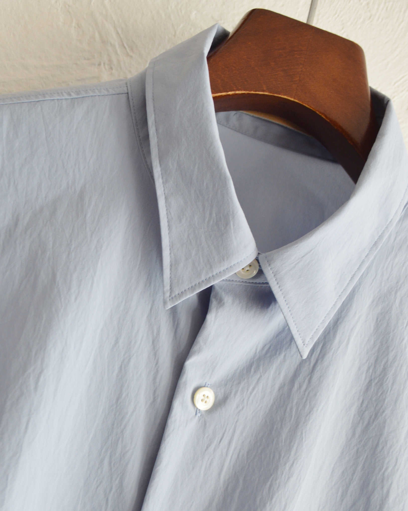 LAMOND ラモンド / COTTONY CREASED SHIRT コットニークリーストシャツ (AQUA BLUE アクアブルー)