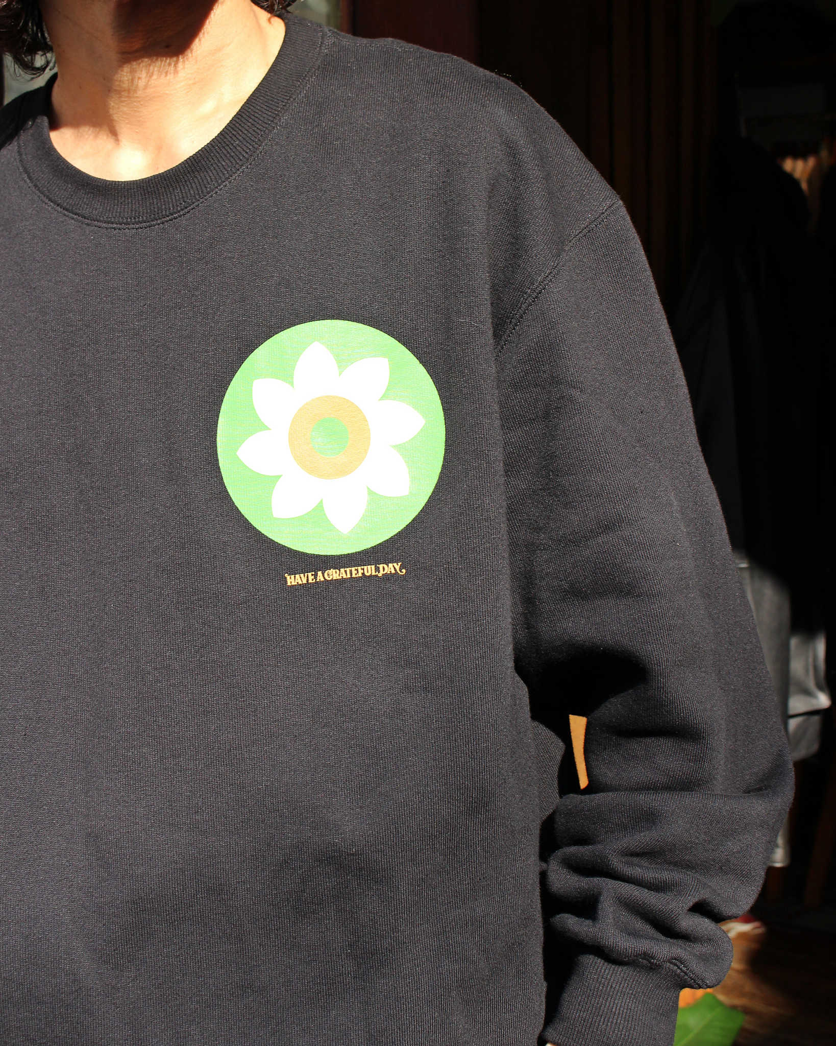 HAVE A GRATEFUL DAY ハブアグレイトフルデイ / SWEATSHIRT -HELIOTROPISM スウェットシャツへリオトロピズム (BLACK ブラック)