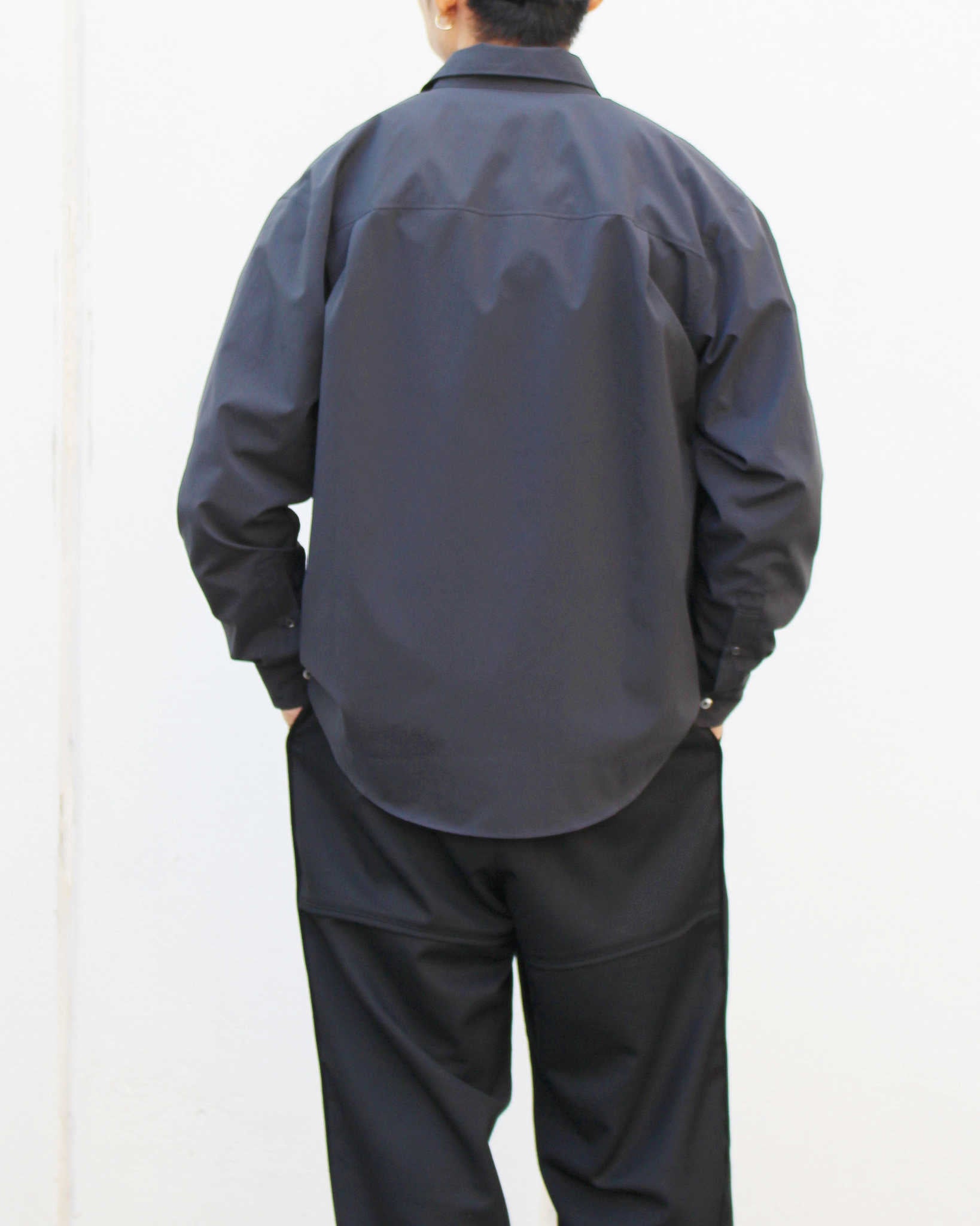 LAMOND ラモンド / COTTONY CREASED SHIRT コットニークリーストシャツ (MOSS CHARCOAL モスチャコール)