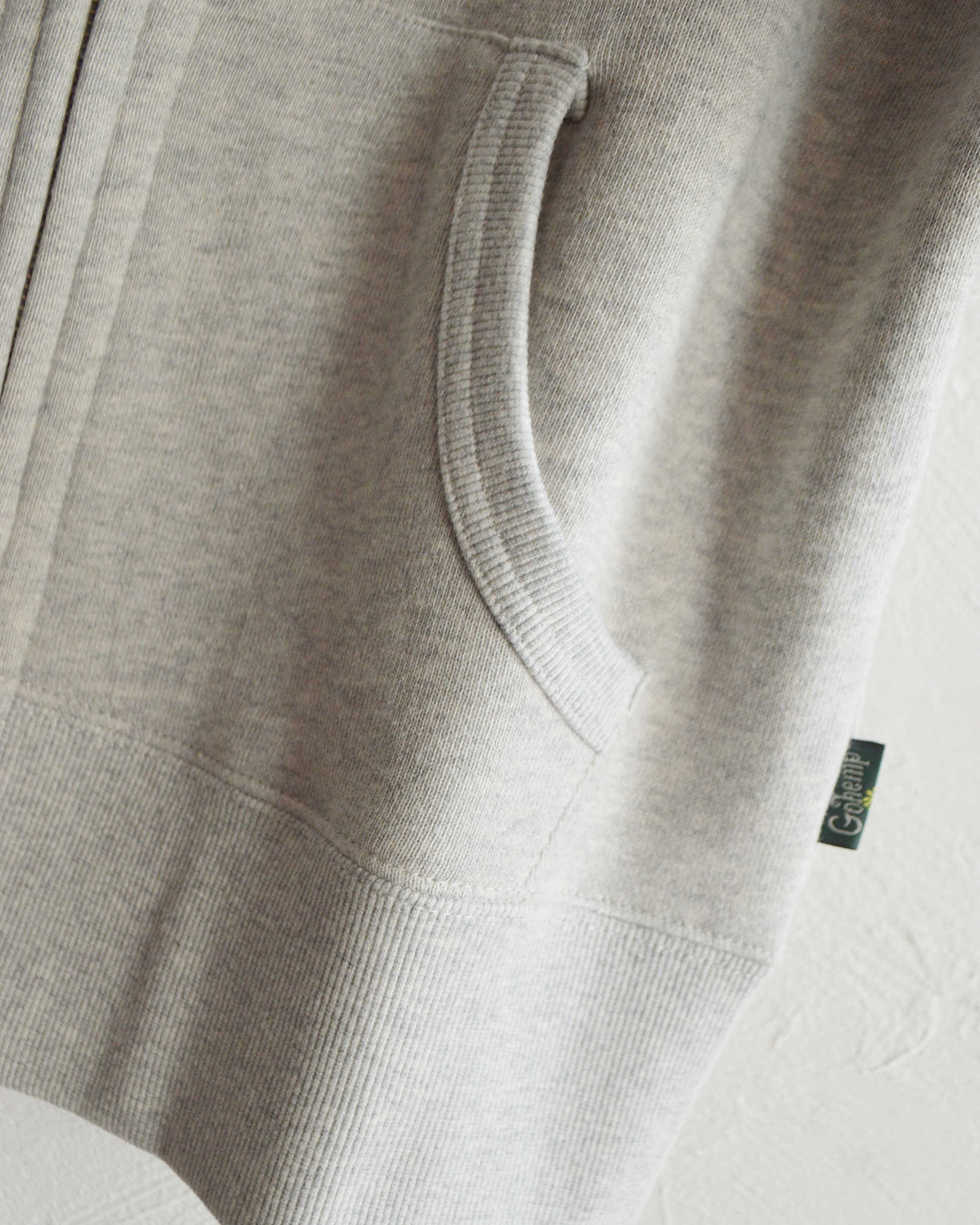 GOHEMP ゴーヘンプ / HEMP ZIP UP HOODY ヘンプジップアップフーディ (ASH HEATHER アッシュヘザー)