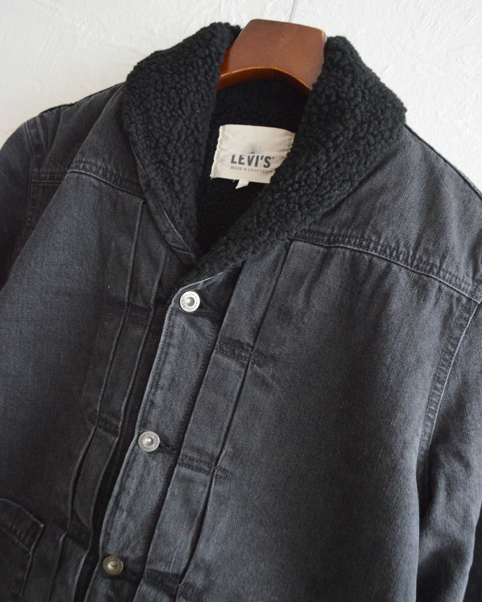 Levis リーバイス / Shawal Collar Boa Denim Jacket ショールカラーデニムボアジャケット (BLACK ブラック)