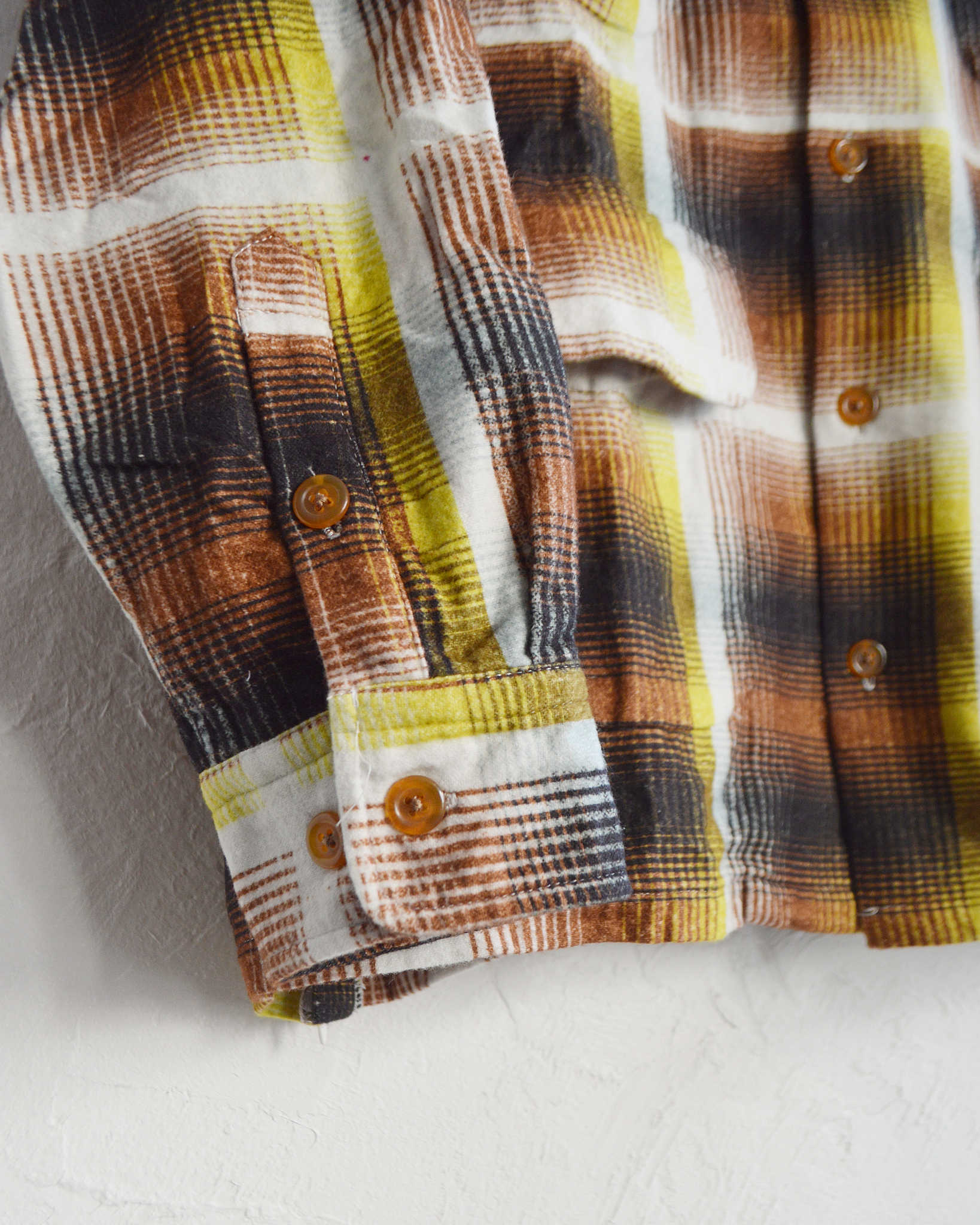 IMPRESTORE インプレストア / J.FOX ジェイフォックス | Printed flannel shirt プリントフランネルシャツ (BROWN/YELLOW ブラウンイエロー)