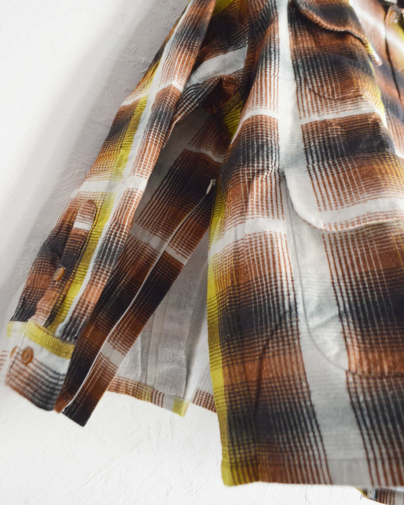 IMPRESTORE インプレストア / J.FOX ジェイフォックス | Printed flannel shirt プリントフランネルシャツ (BROWN/YELLOW ブラウンイエロー)