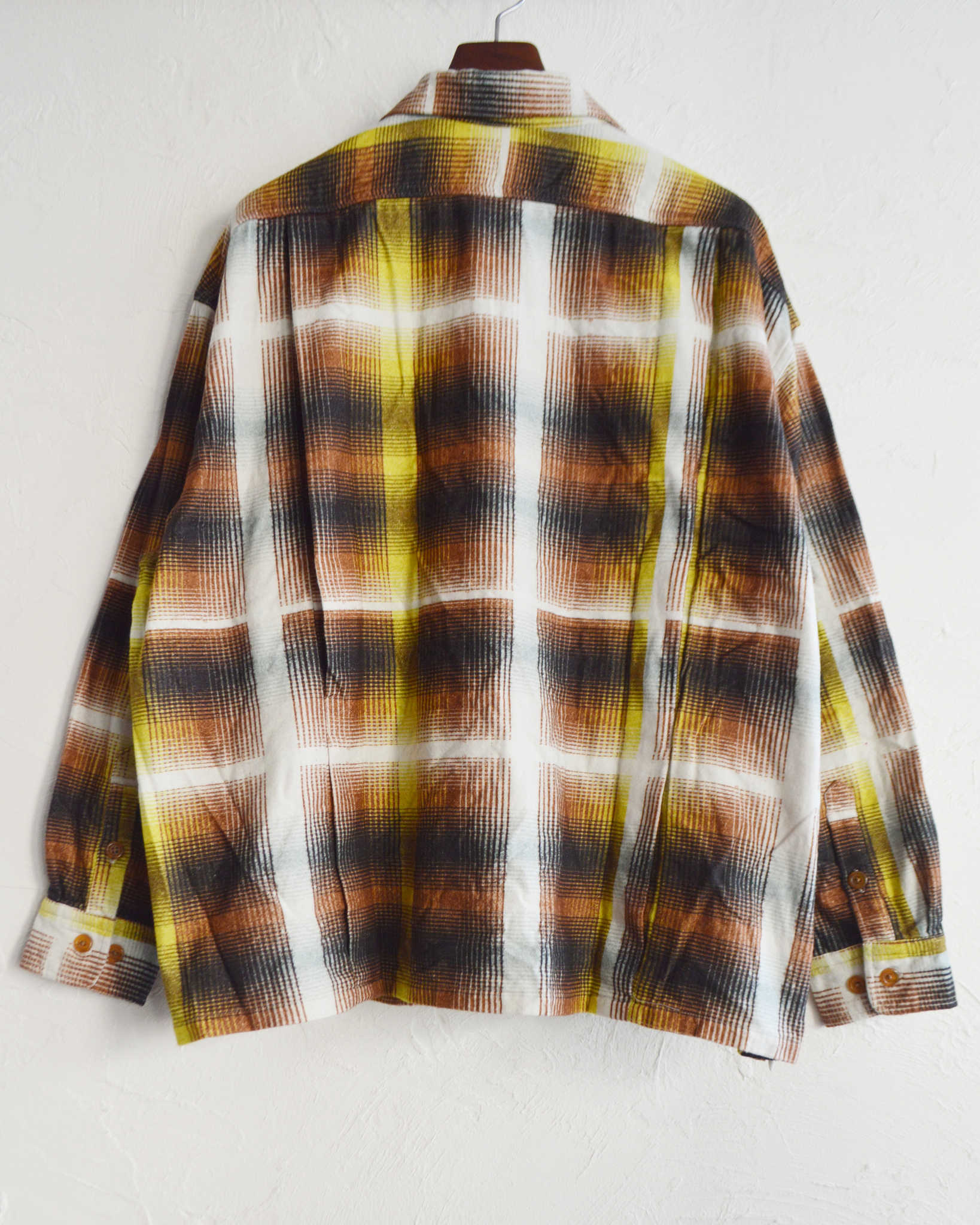 IMPRESTORE インプレストア / J.FOX ジェイフォックス | Printed flannel shirt プリントフランネルシャツ (BROWN/YELLOW ブラウンイエロー)