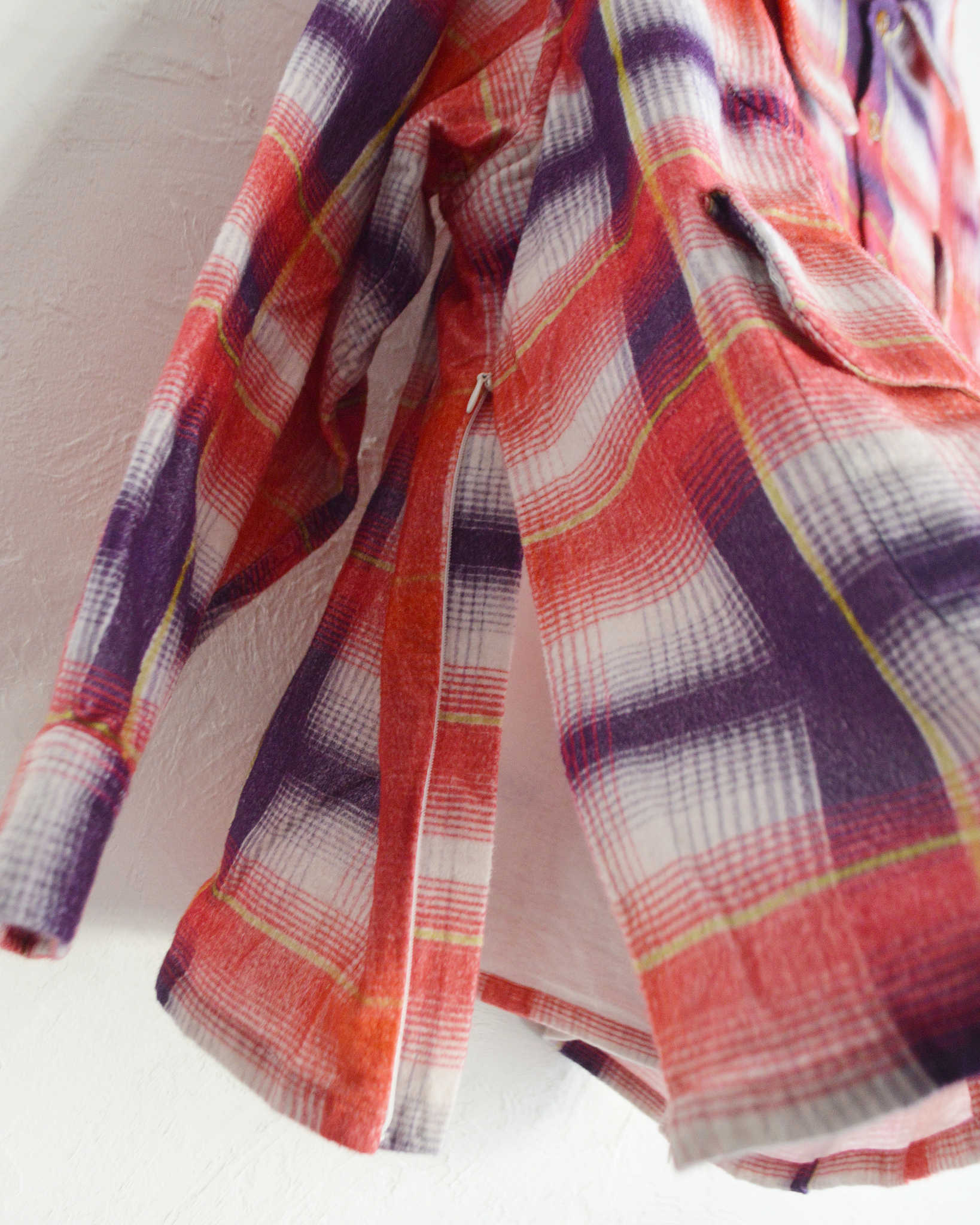 IMPRESTORE インプレストア / J.FOX ジェイフォックス | Printed flannel shirt プリントフランネルシャツ (RED/NAVY  レッドネイビー)