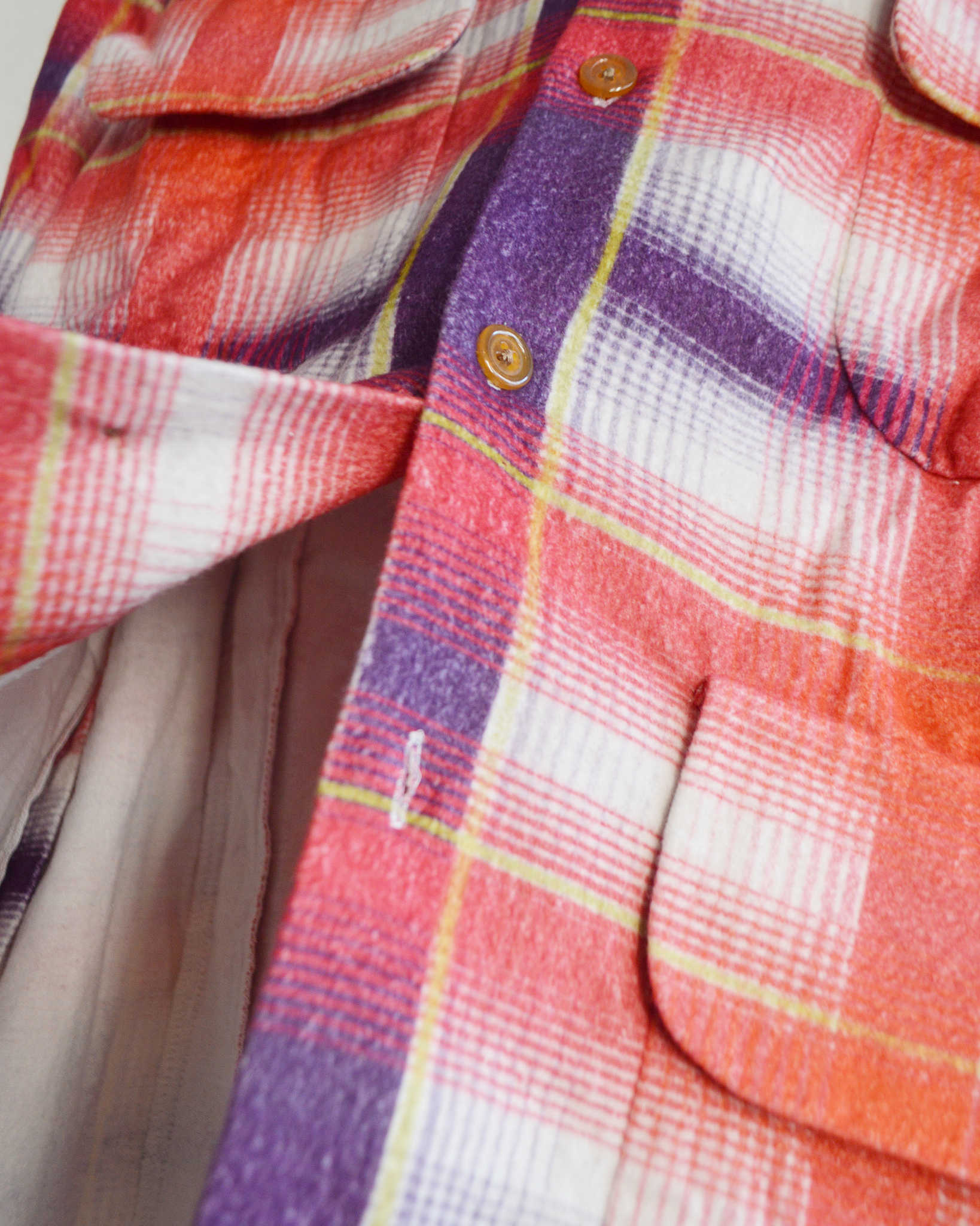 IMPRESTORE インプレストア / J.FOX ジェイフォックス | Printed flannel shirt プリントフランネルシャツ (RED/NAVY  レッドネイビー)