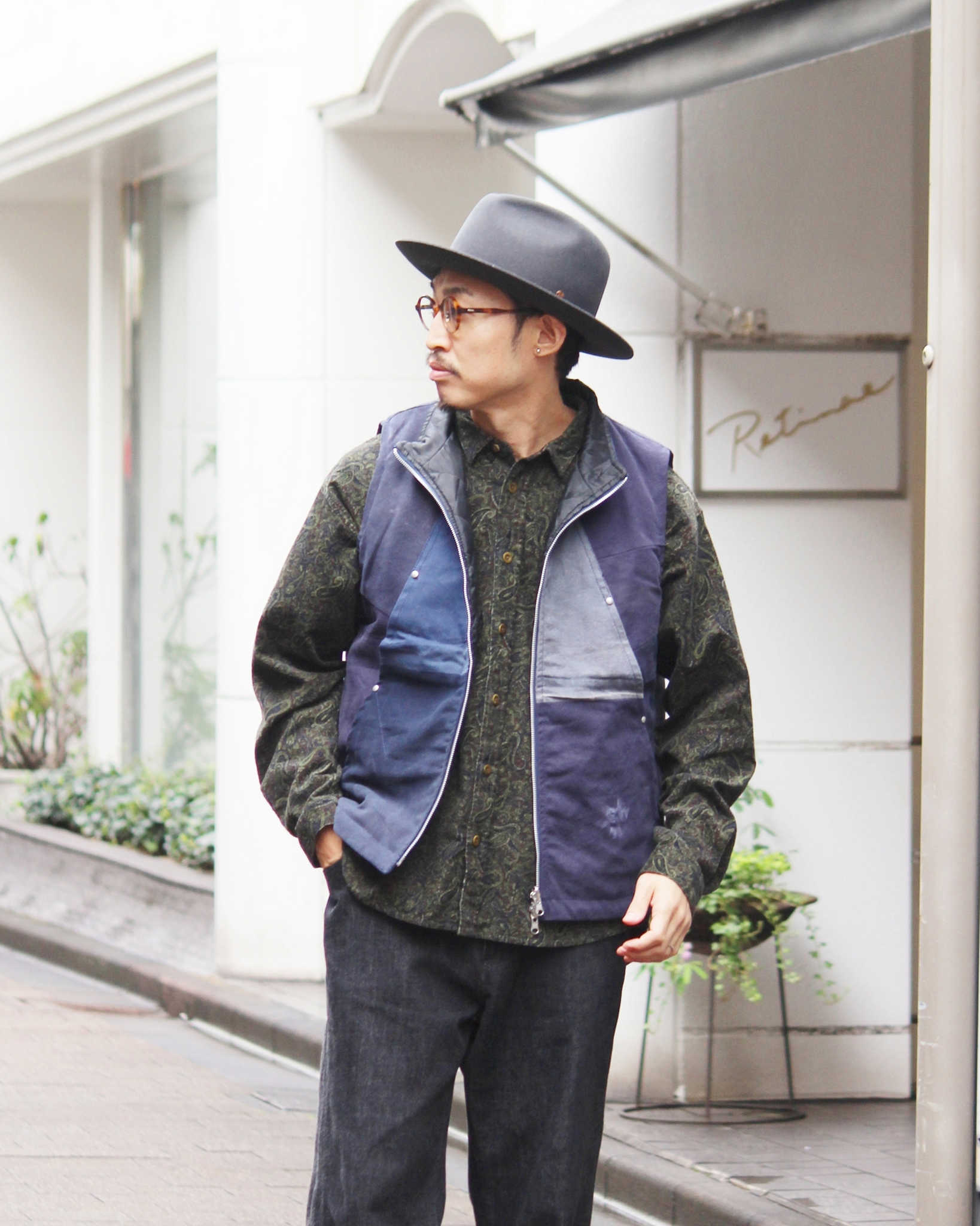 Nasngwam. ナスングワム / FACTORY VEST ファクトリーベスト Msize (NAVY ネイビー)