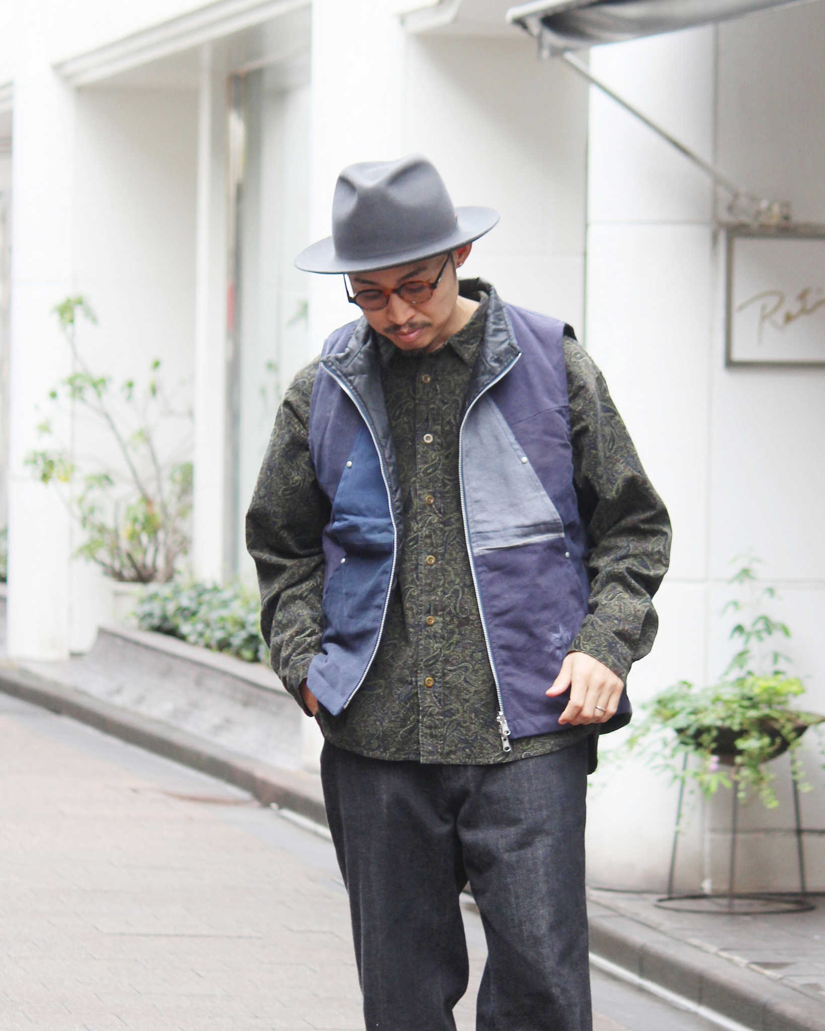 Nasngwam. ナスングワム / FACTORY VEST ファクトリーベスト Msize (NAVY ネイビー)