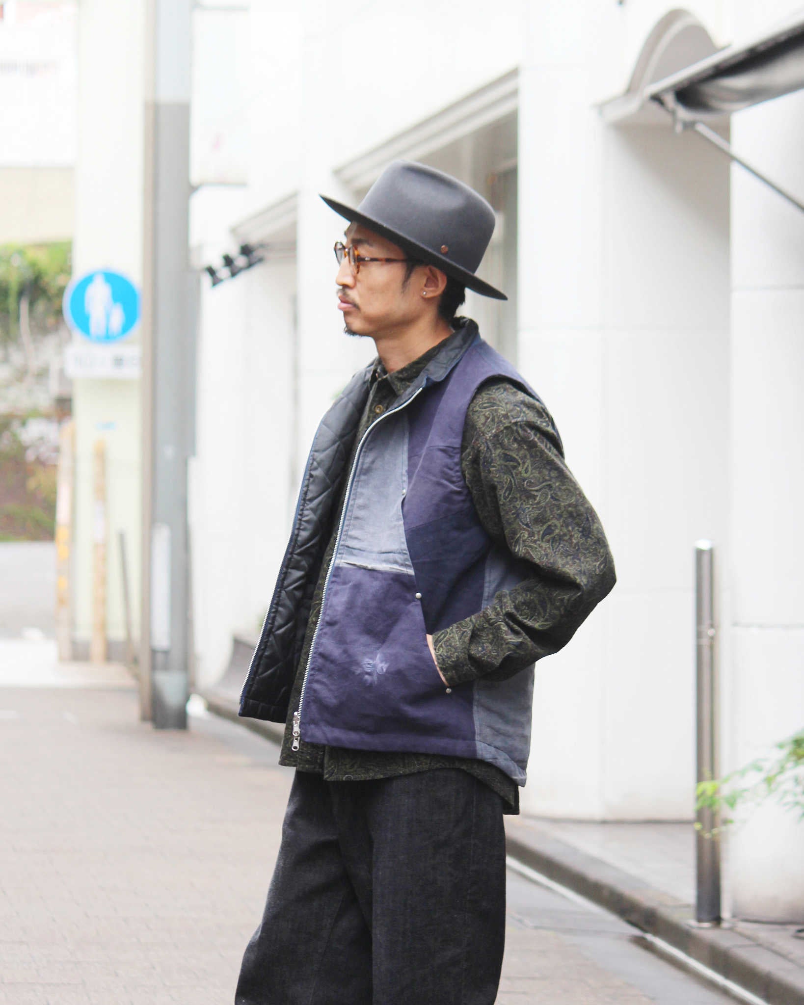 Nasngwam. ナスングワム / FACTORY VEST ファクトリーベスト Msize (NAVY ネイビー)