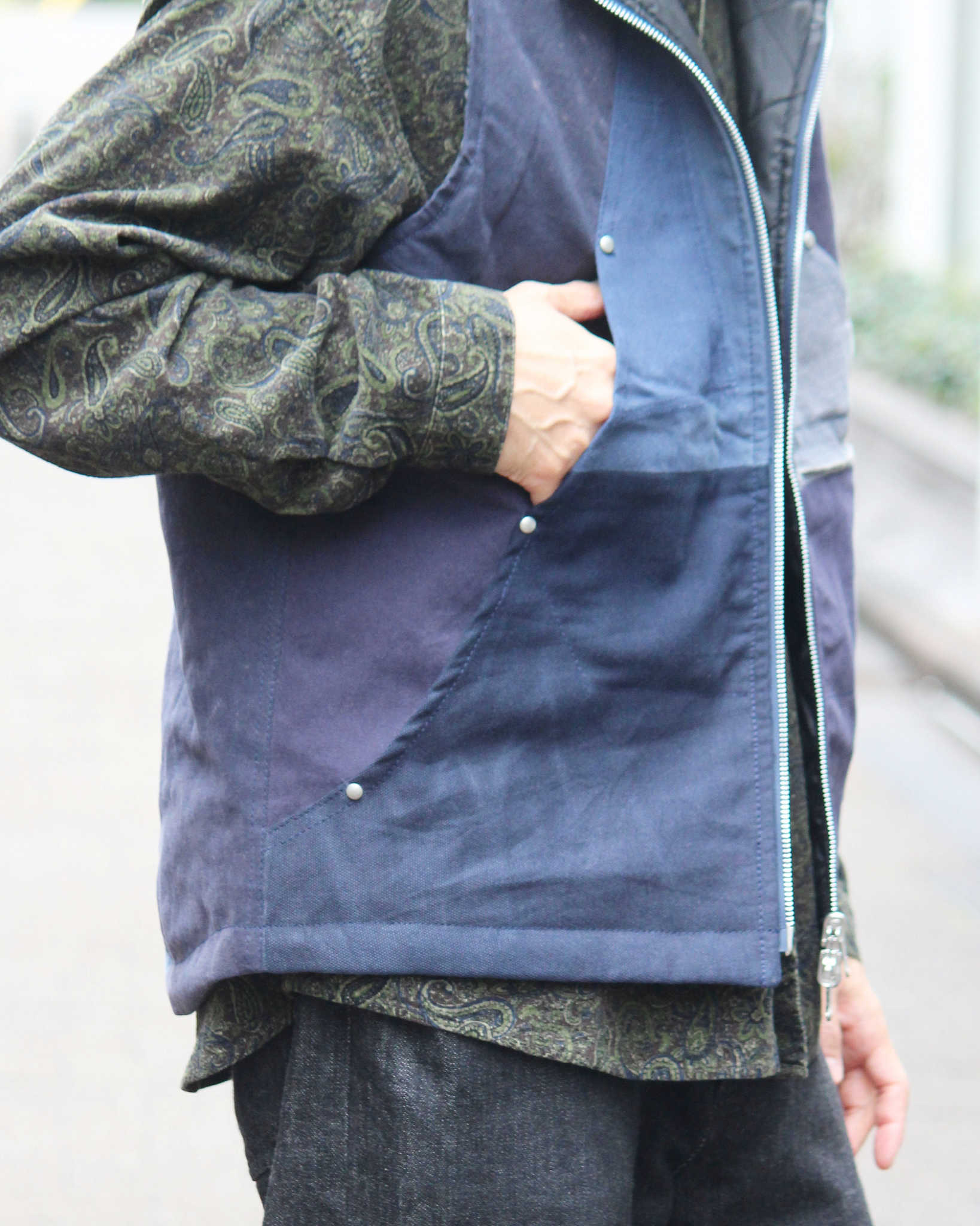 Nasngwam. ナスングワム / FACTORY VEST ファクトリーベスト Msize (NAVY ネイビー)