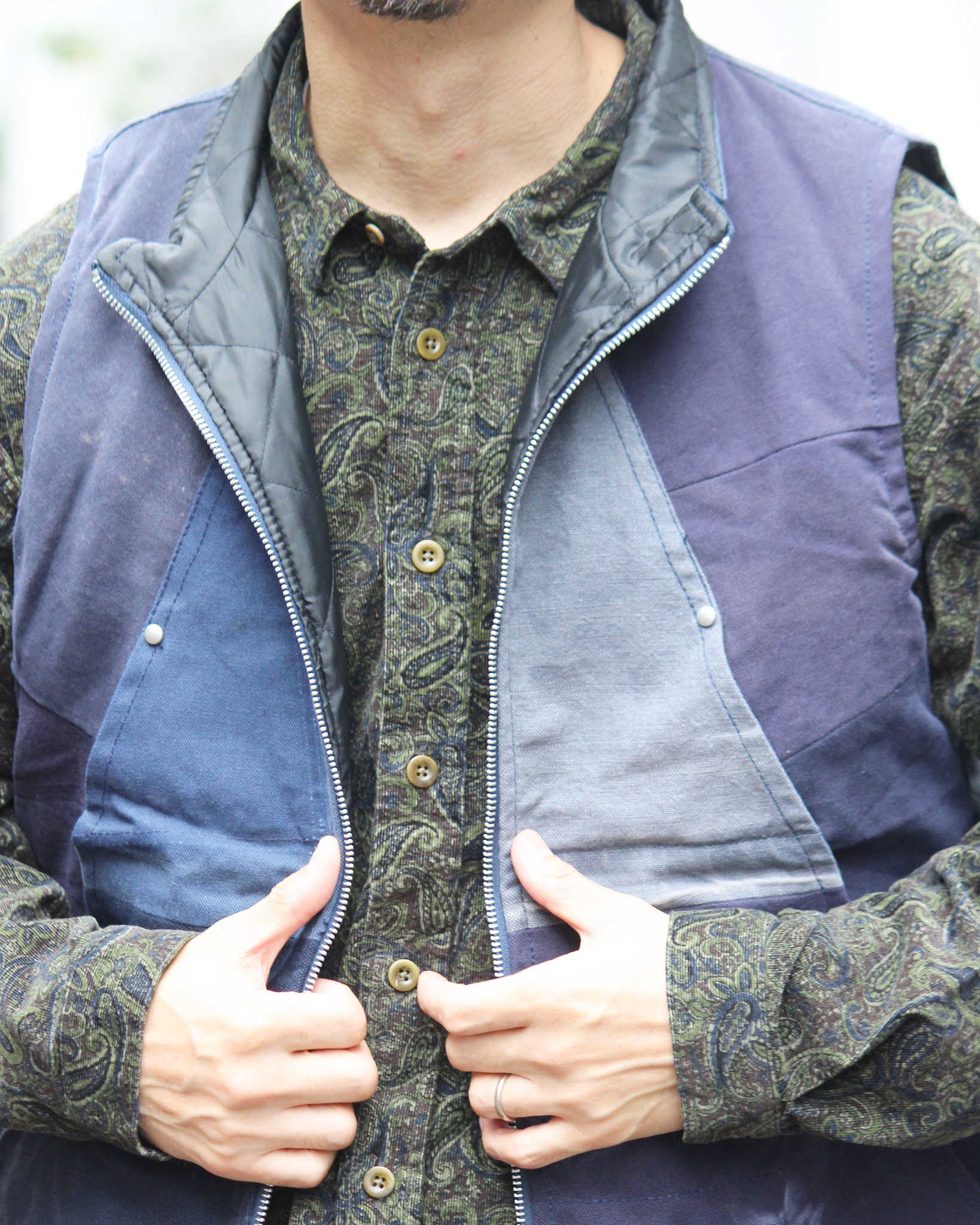 Nasngwam. ナスングワム / FACTORY VEST ファクトリーベスト Msize (NAVY ネイビー)