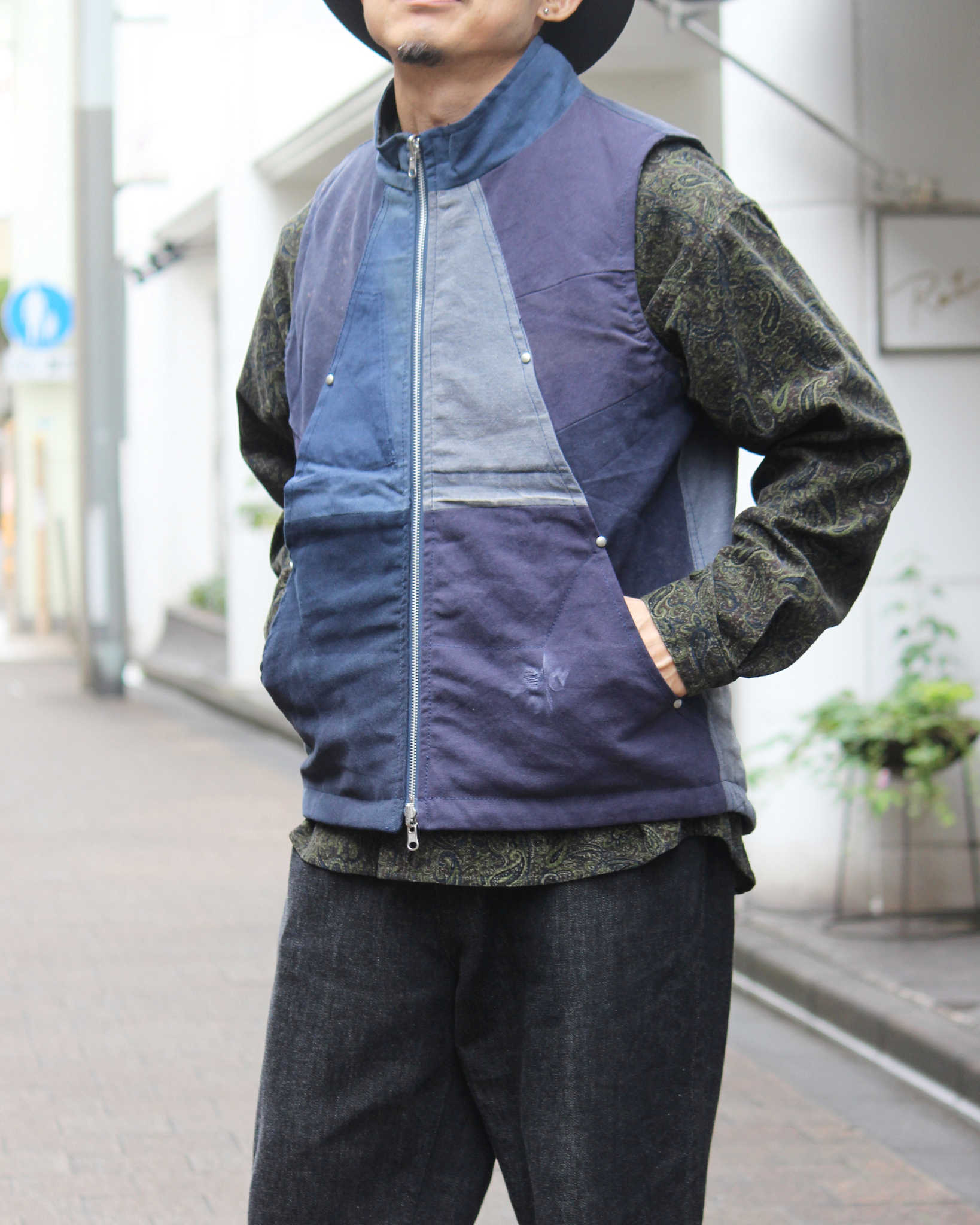 Nasngwam. ナスングワム / FACTORY VEST ファクトリーベスト Msize (NAVY ネイビー)