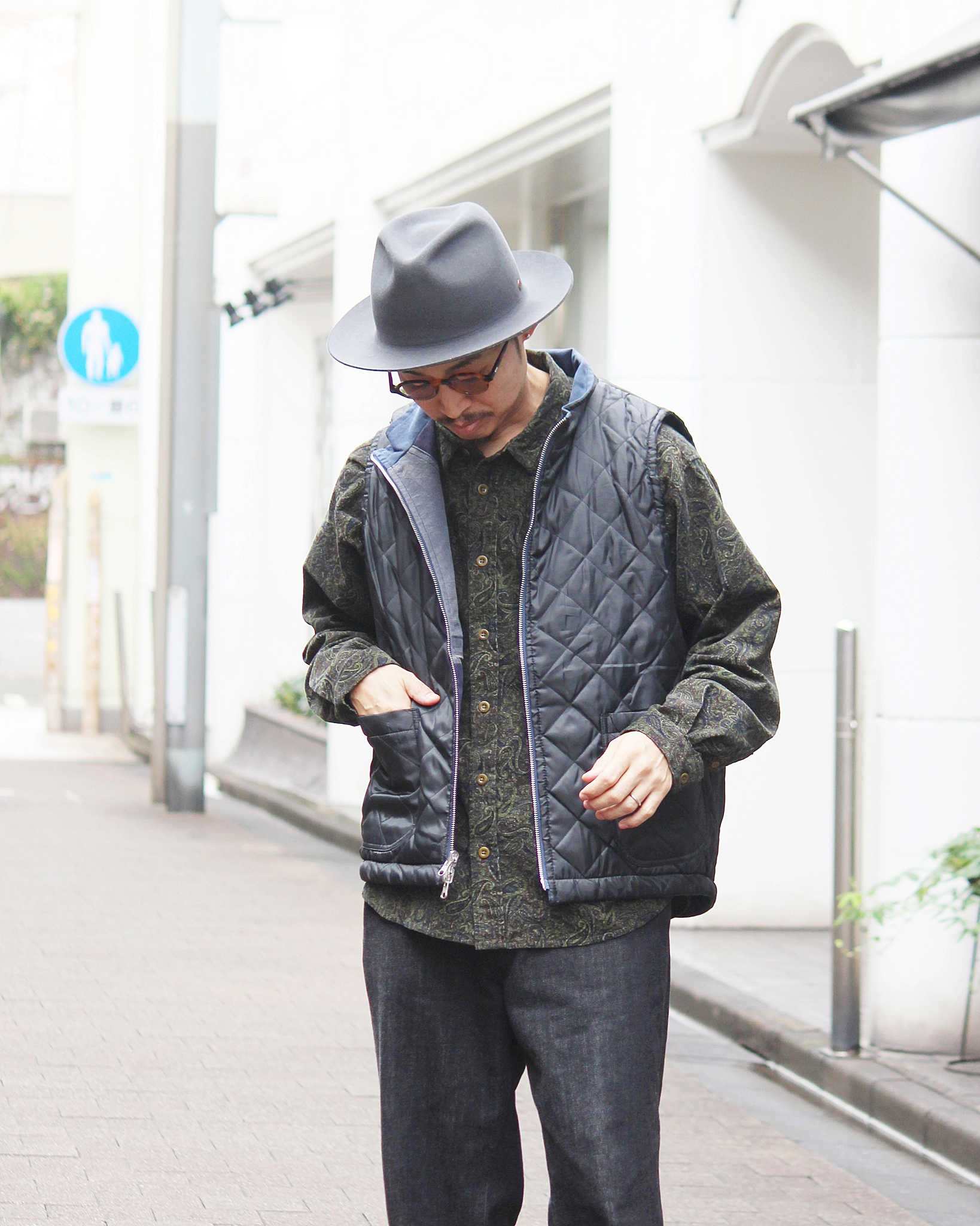 Nasngwam. ナスングワム / FACTORY VEST ファクトリーベスト Msize (NAVY ネイビー)