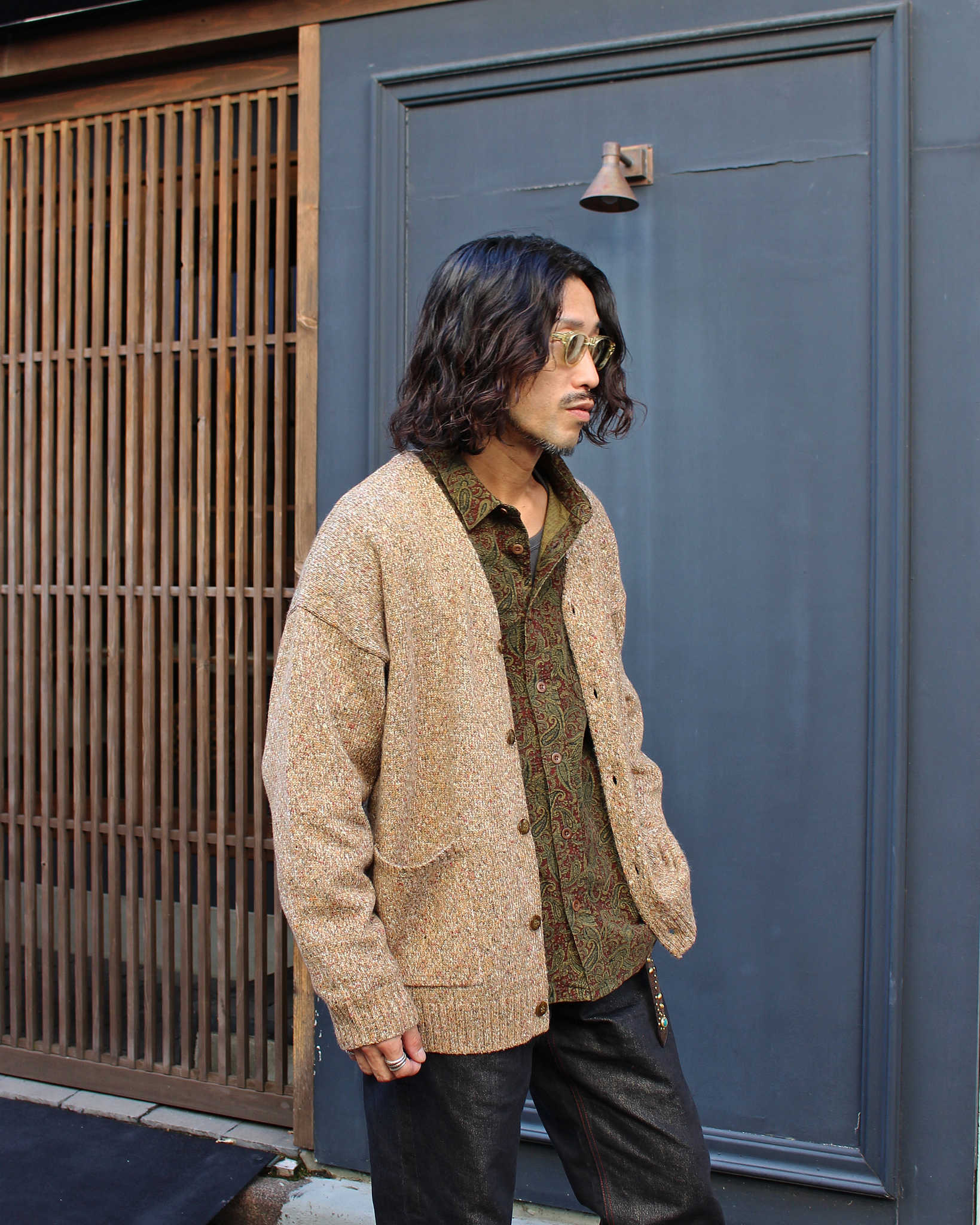 Nasngwam. ナスングワム / GRAIN CARDIGAN グレインカーディガン (BROWN ブラウン)