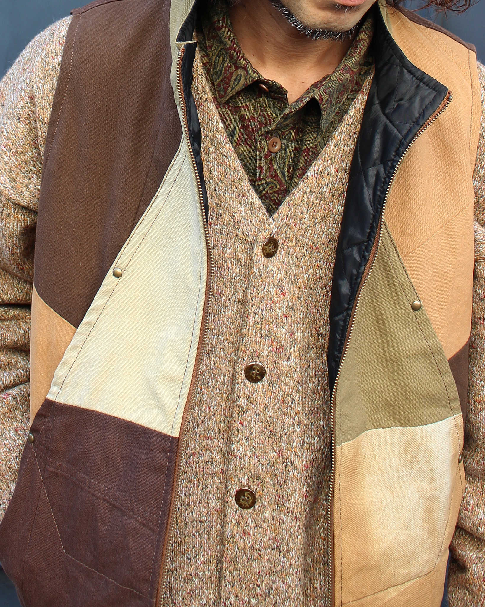 Nasngwam. ナスングワム / GRAIN CARDIGAN グレインカーディガン (BROWN ブラウン)