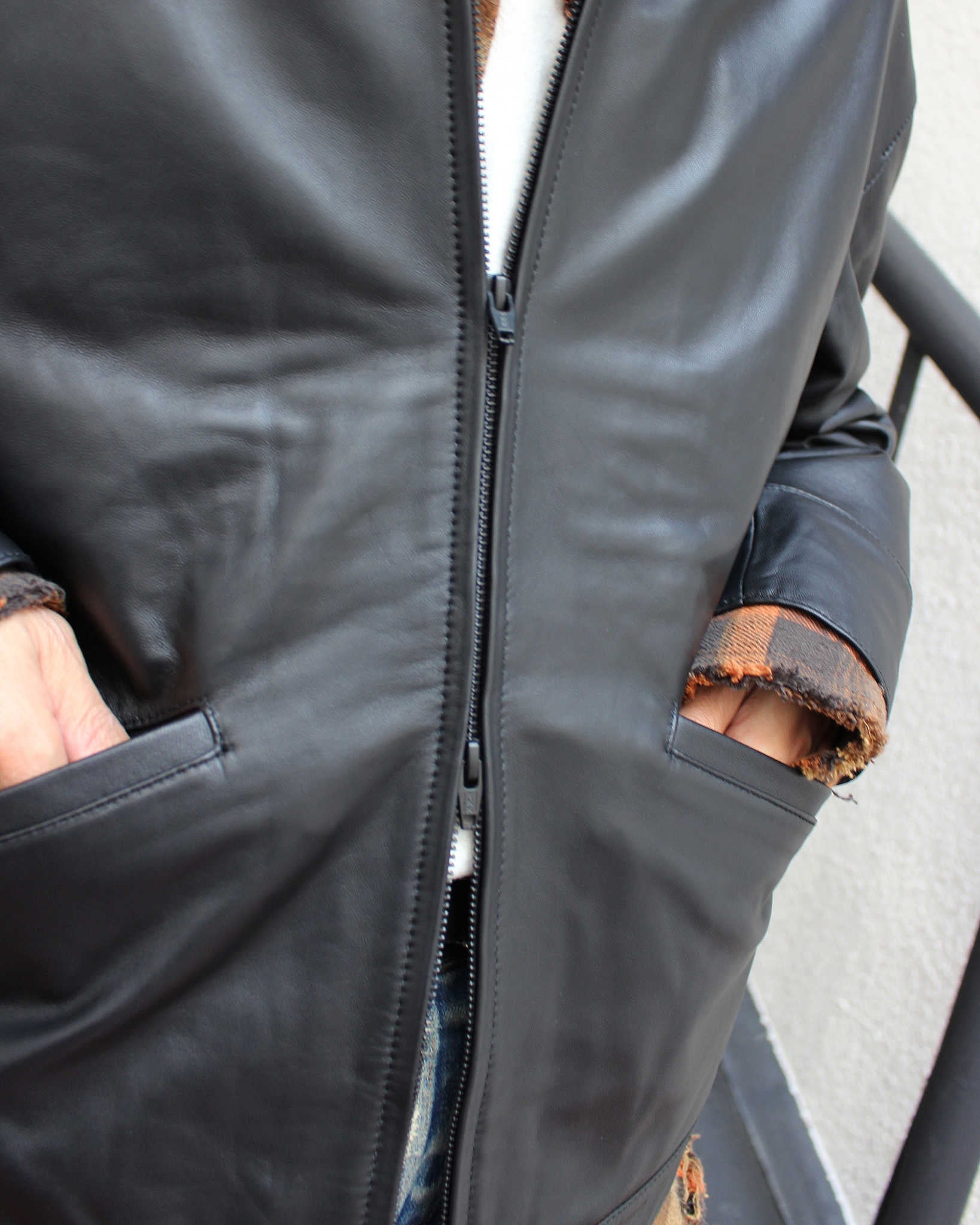 AWESOME LEATHER オーサムレザー / LEATHER ZIP SHORT JACKET レザージップショートジャケット (BLACK ブラック)