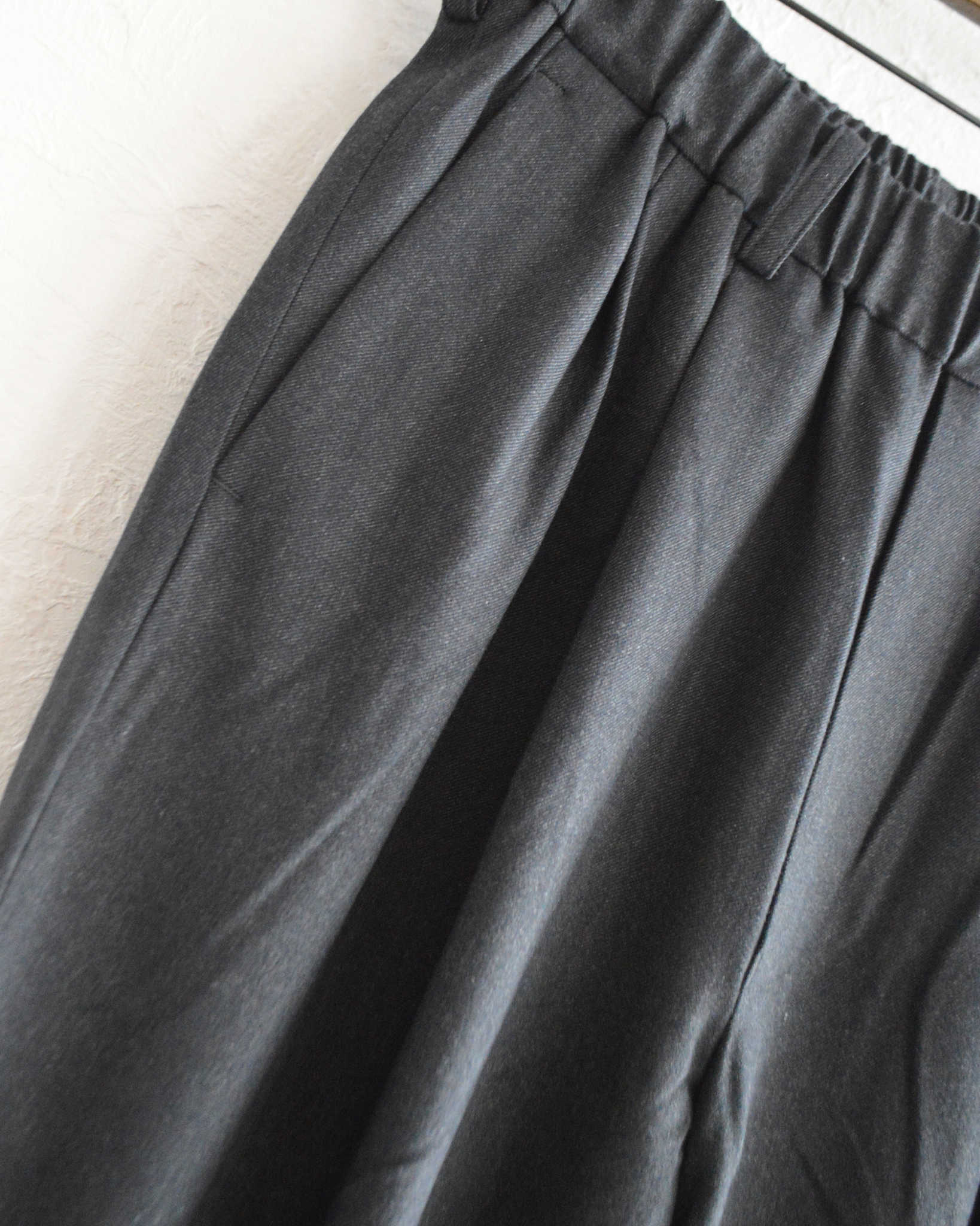 LAMOND ラモンド / CASHMERE TOUCH STANDARD WIDE PANTS カシミアタッチスタンダードワイドパンツ (CHARCOAL チャコール)