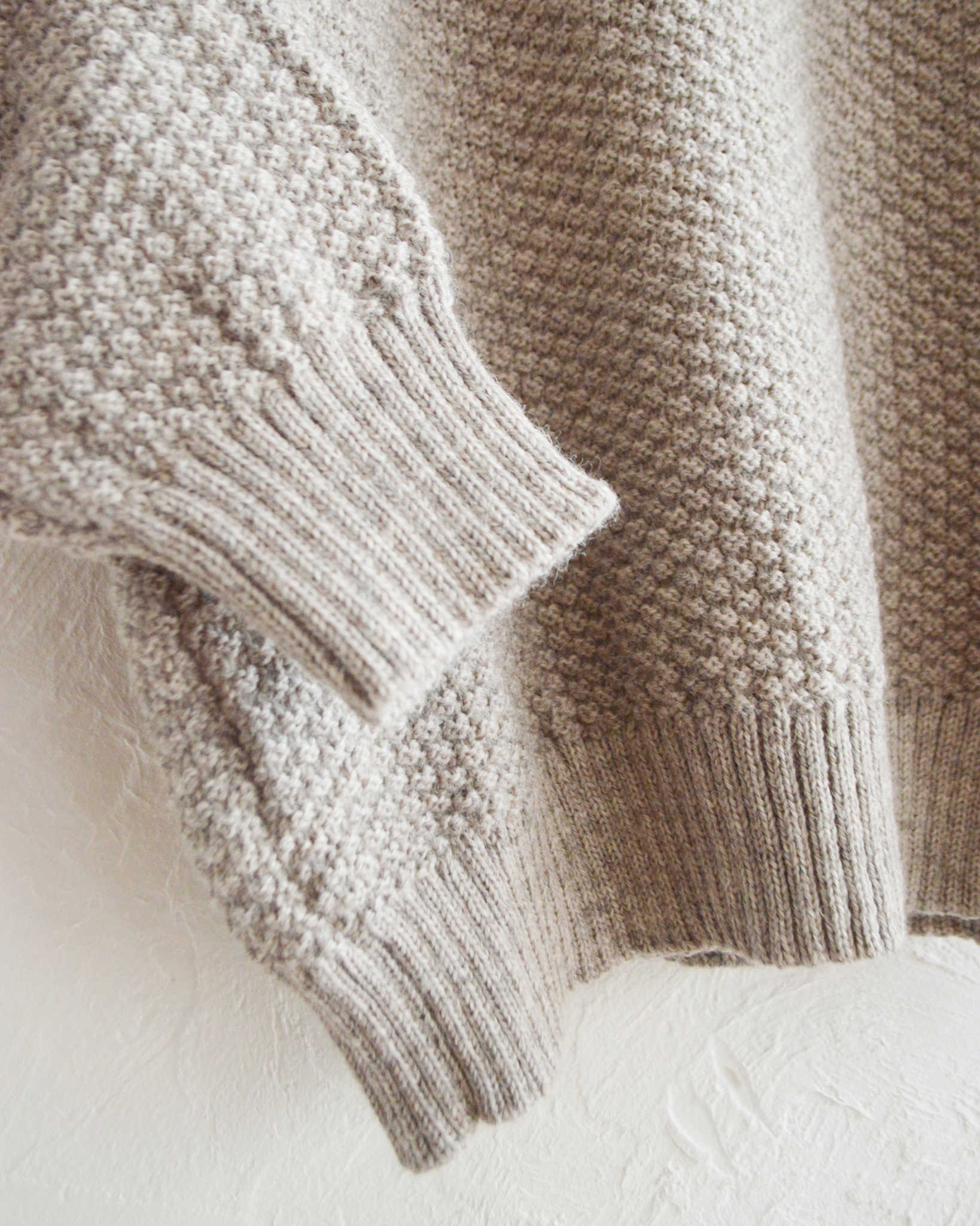 Kerry Woollen Mills ケリーウーレンミルズ / MOSS STITCH CREW NECK SWEATER RELAX モスステッチクルーネックセーター (OATMEAL オートミール)
