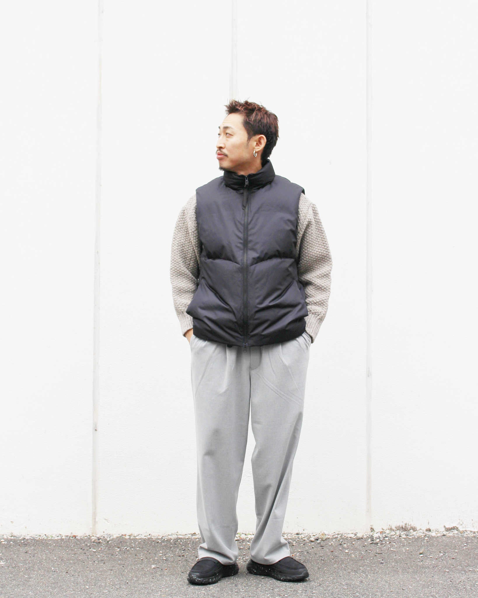 LAMOND ラモンド / CURVY QUIRT DOWN VEST カーヴィーキルトダウンベスト (BLACK ブラック)