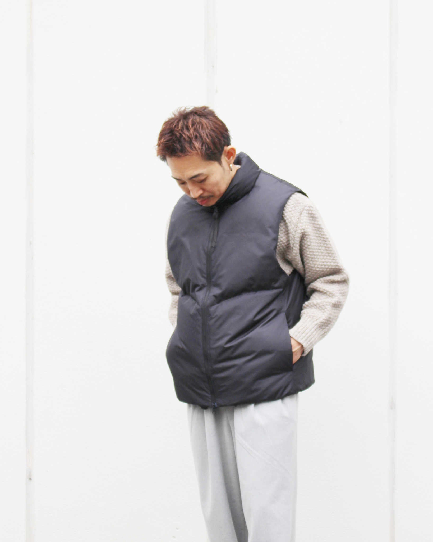 LAMOND ラモンド / CURVY QUIRT DOWN VEST カーヴィーキルトダウンベスト (BLACK ブラック)