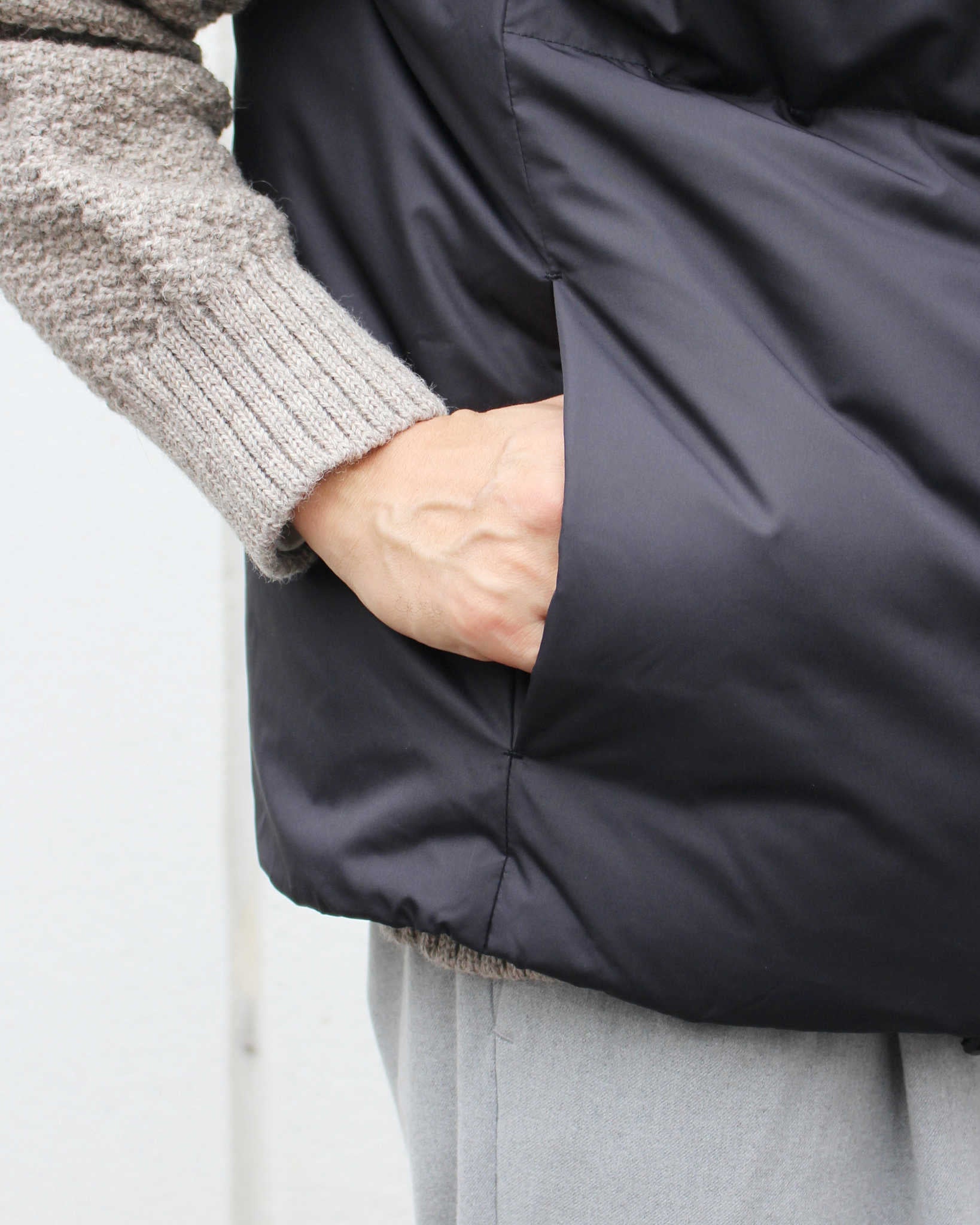 LAMOND ラモンド / CURVY QUIRT DOWN VEST カーヴィーキルトダウンベスト (BLACK ブラック)