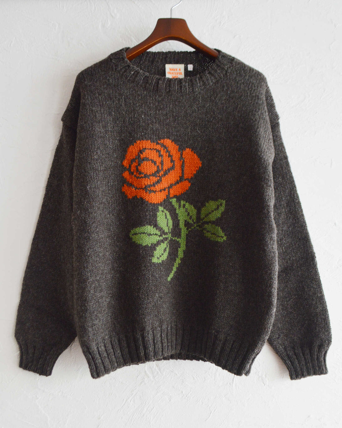 HAVE A GRATEFUL DAY ハブアグレイトフルデイ / ROSE KNIT CREW ローズ 