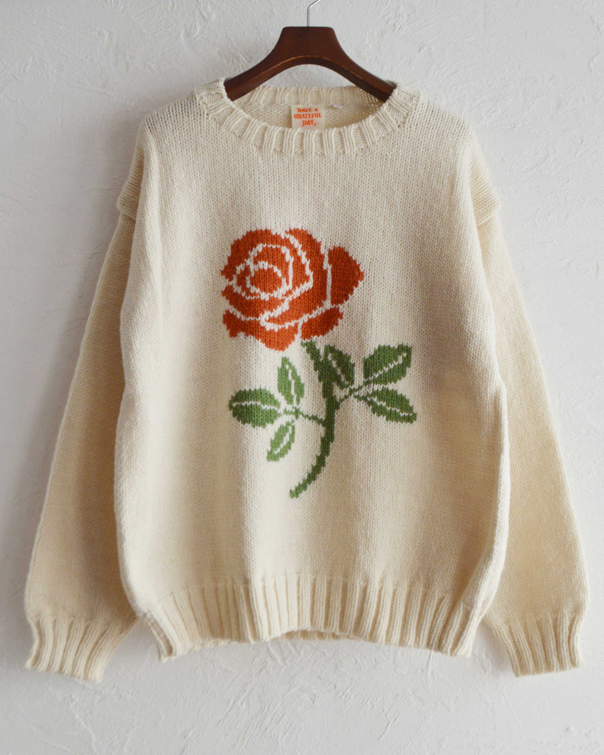 HAVE A GRATEFUL DAY ハブアグレイトフルデイ / ROSE KNIT CREW ローズ 