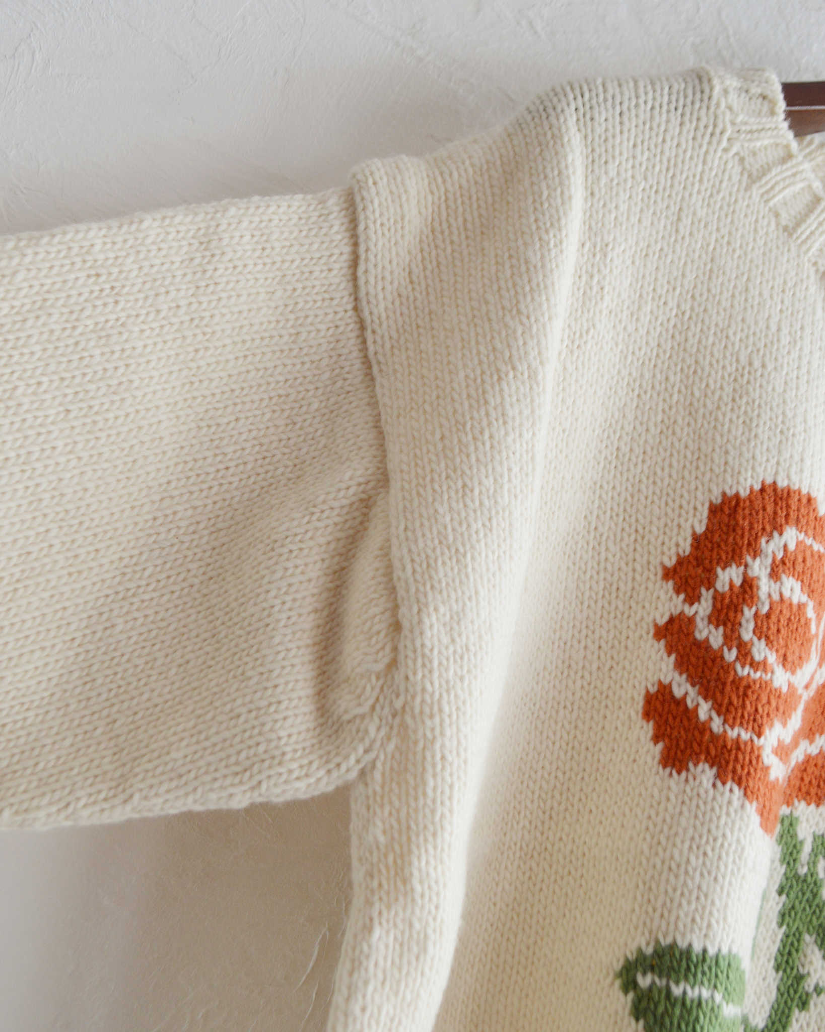 HAVE A GRATEFUL DAY ハブアグレイトフルデイ / ROSE KNIT CREW ローズニットクルー (NATURAL ナチュラル)