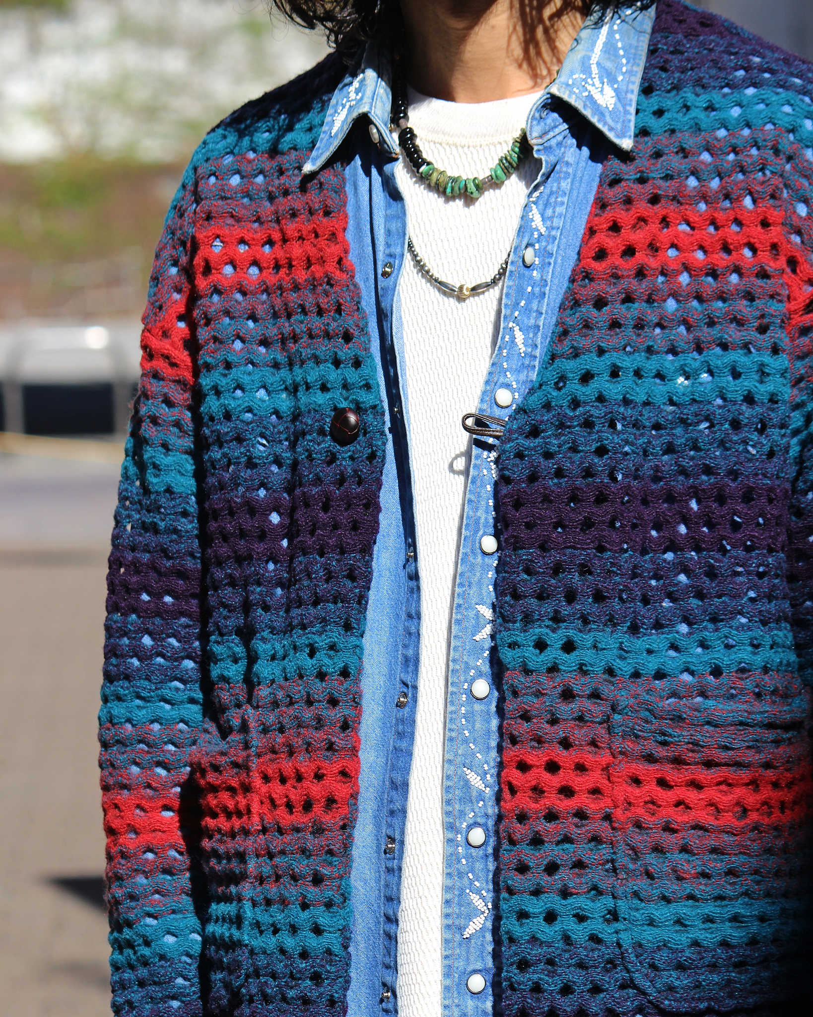 Nasngwam. ナスングワム / ZIGGY CARDIGAN ジギーカーディガン (NAVY ネイビー)