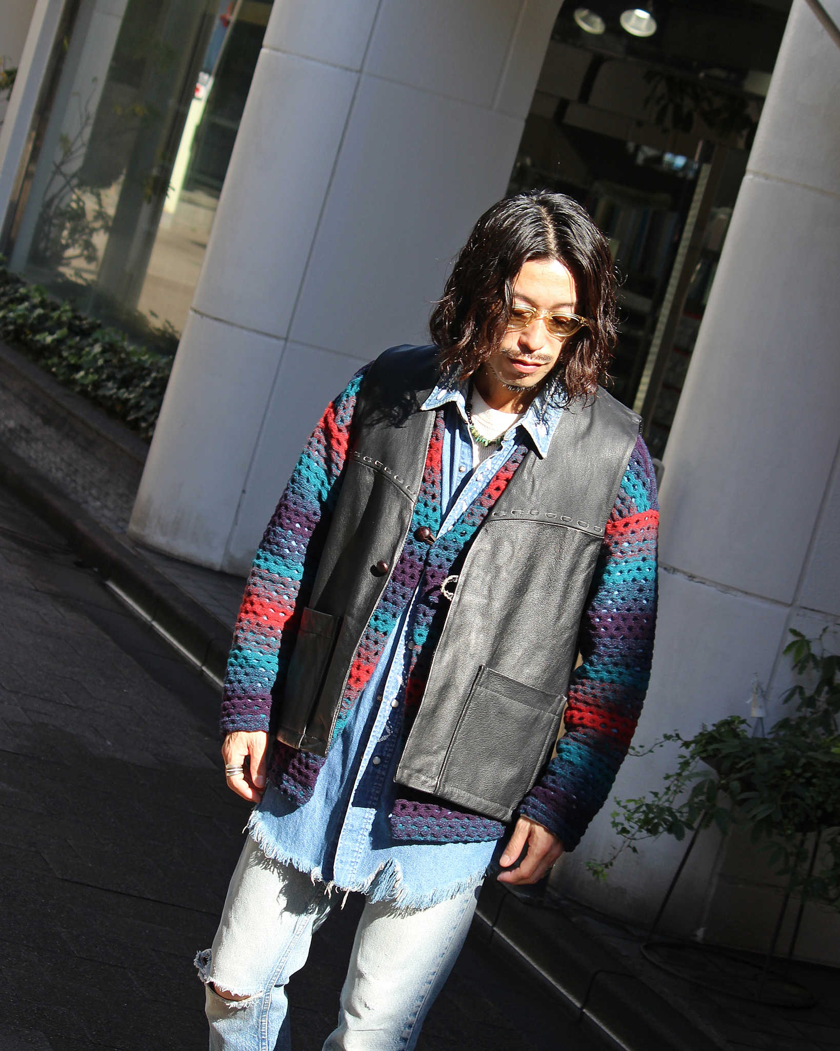 Nasngwam. ナスングワム / ZIGGY CARDIGAN ジギーカーディガン (NAVY ネイビー)