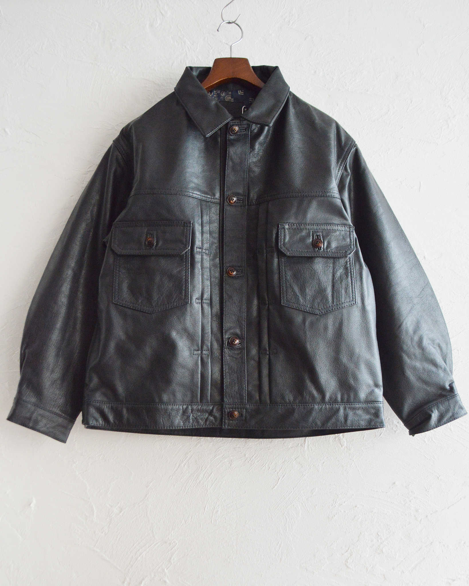 Nasngwam. ナスングワム / ATAVISM LEATHER JACKET アタビズムジャケット Msize (BLACK ブラック)