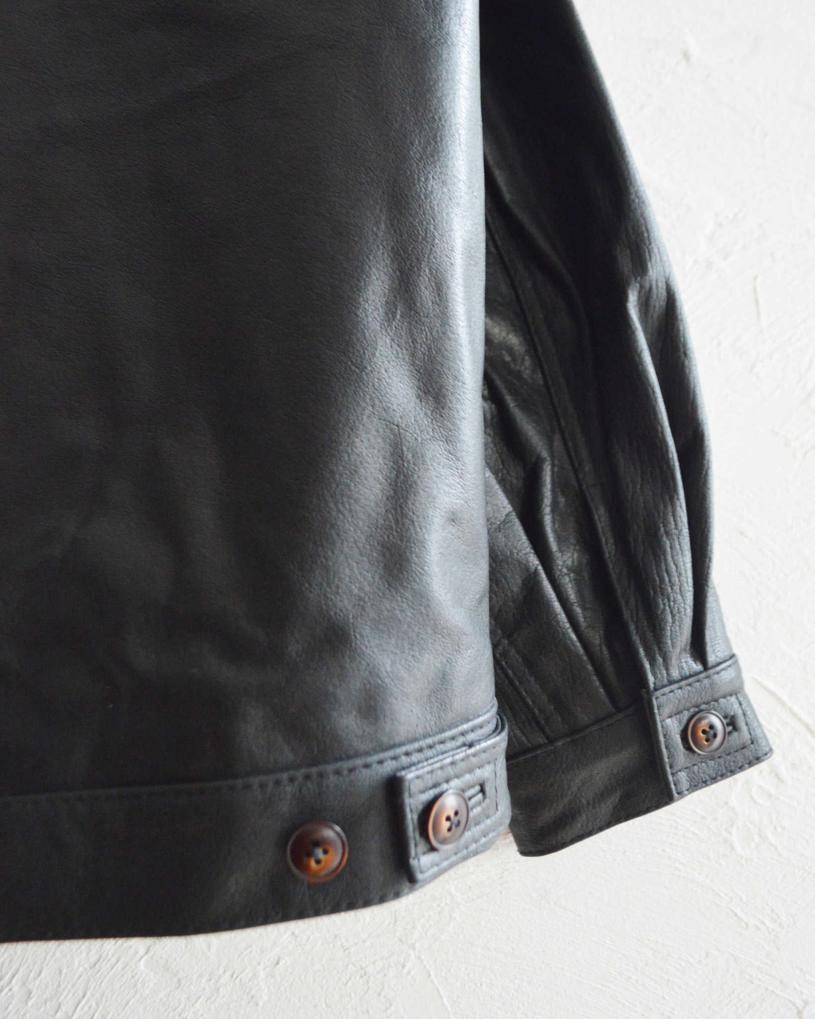 Nasngwam. ナスングワム / ATAVISM LEATHER JACKET アタビズムジャケット Msize (BLACK ブラック)