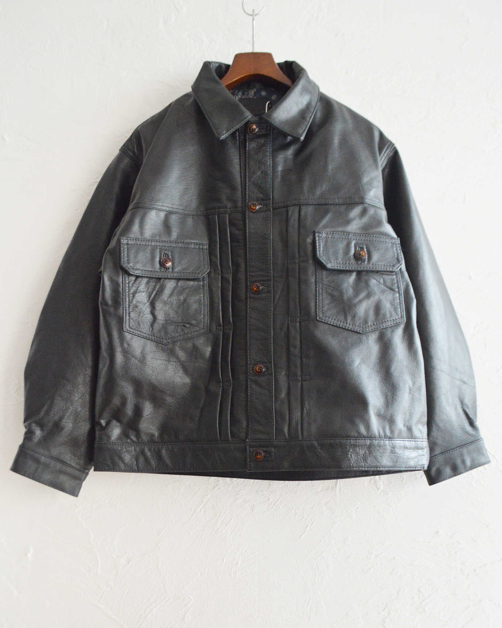 Nasngwam. ナスングワム / ATAVISM LEATHER JACKET アタビズムジャケット Msize (BLACK ブラック)