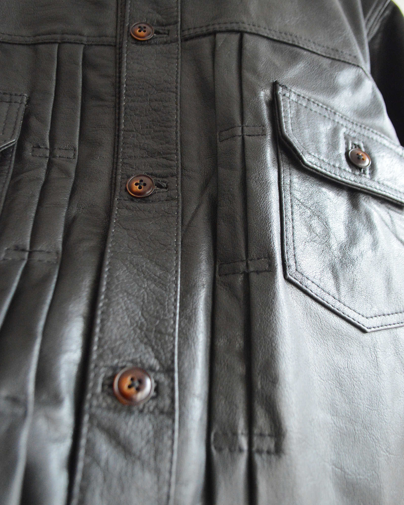 Nasngwam. ナスングワム / ATAVISM LEATHER JACKET アタビズムジャケット Msize (BLACK ブラック)