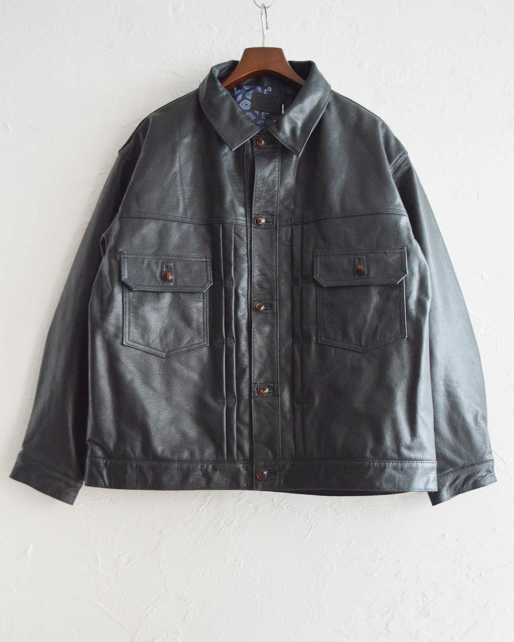 Nasngwam. ナスングワム / ATAVISM LEATHER JACKET アタビズムジャケット Lsize (BLACK ブラック)