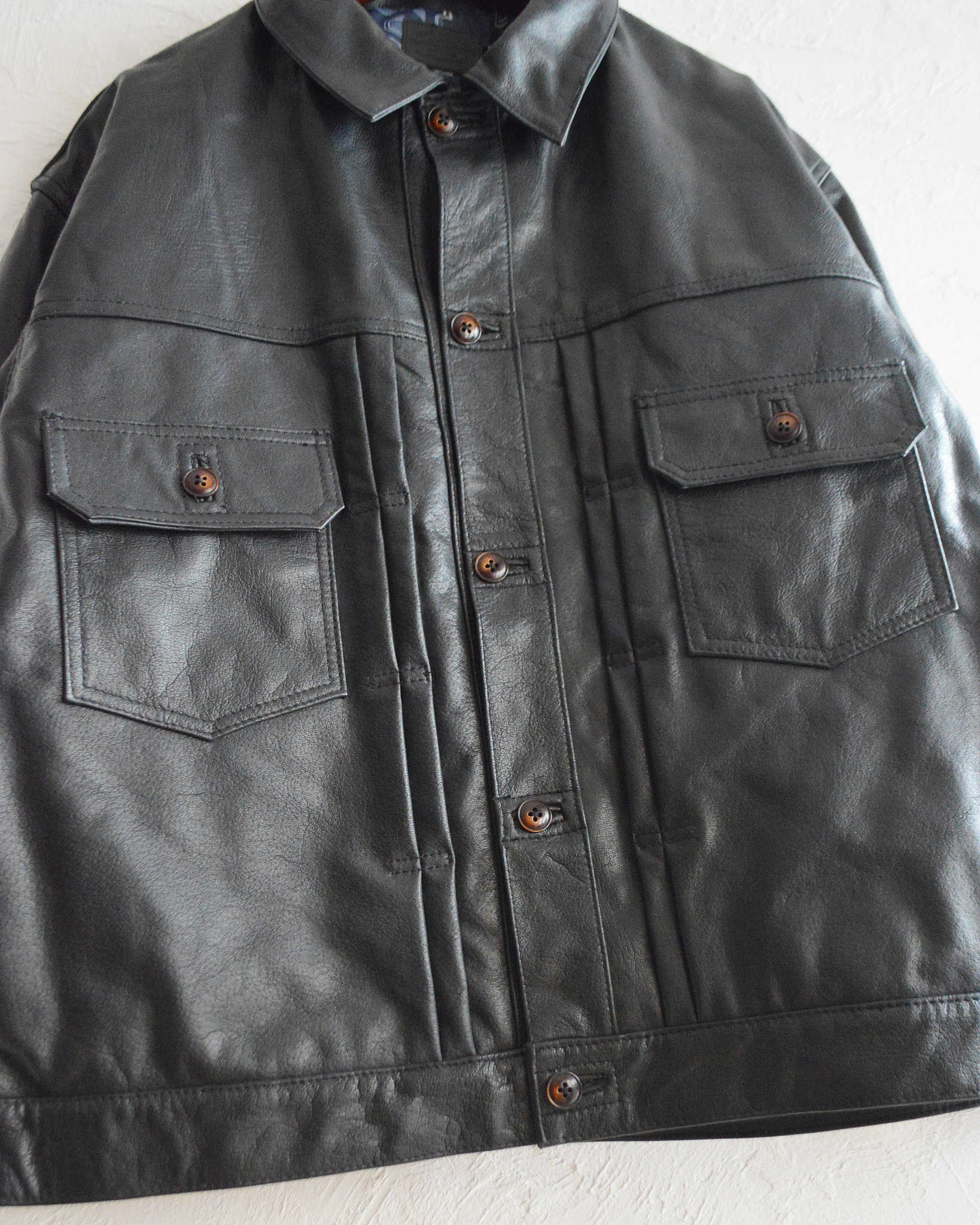 Nasngwam. ナスングワム / ATAVISM LEATHER JACKET アタビズムジャケット Lsize (BLACK ブラック)