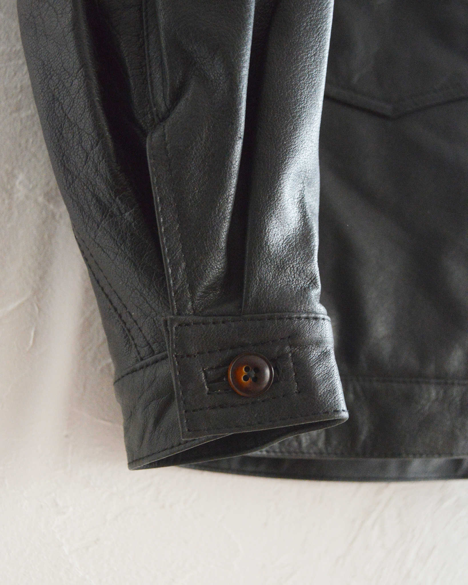 Nasngwam. ナスングワム / ATAVISM LEATHER JACKET アタビズムジャケット Lsize (BLACK ブラック)