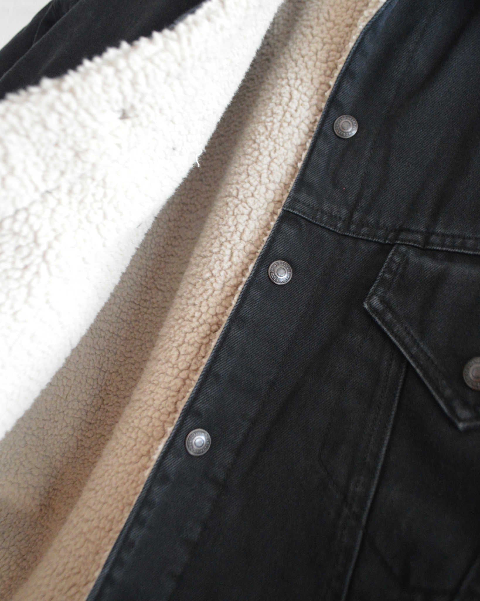 IMPRESTORE インプレストア / Niki | Denim boa jacket デニムボアジャケット (BLACK DENIM ブラックデニム)