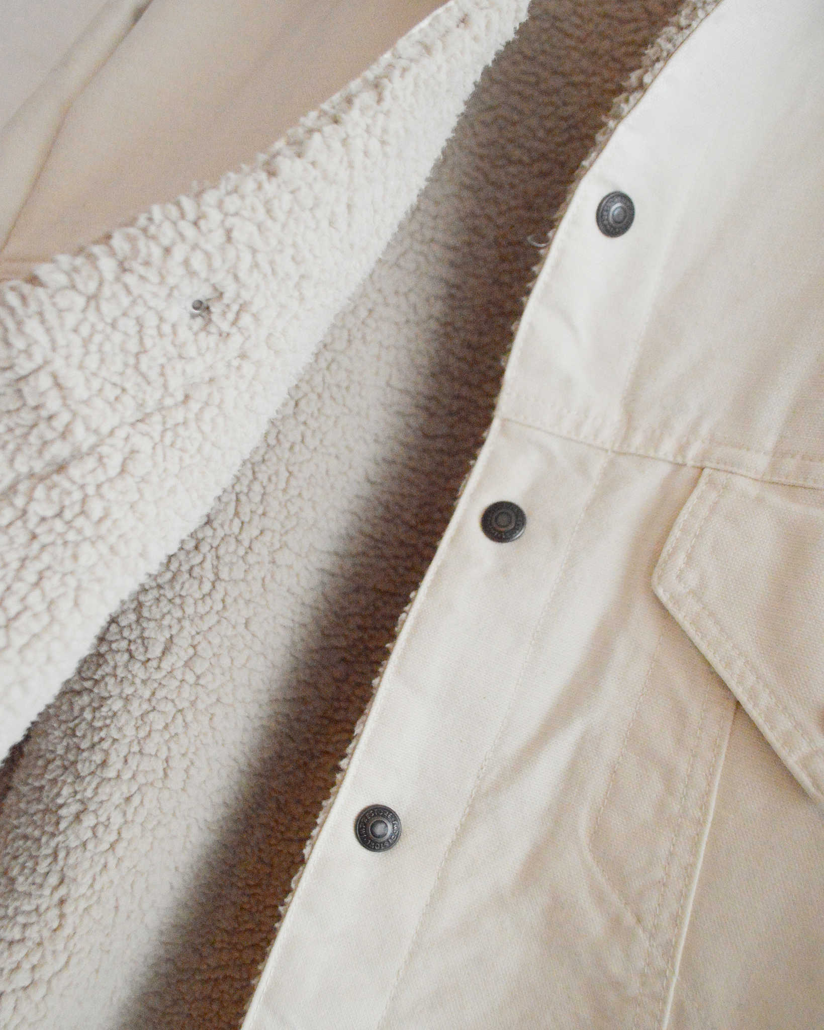 IMPRESTORE インプレストア / Niki | Denim boa jacket デニムボアジャケット (WHITE DENIM ホワイトデニム)