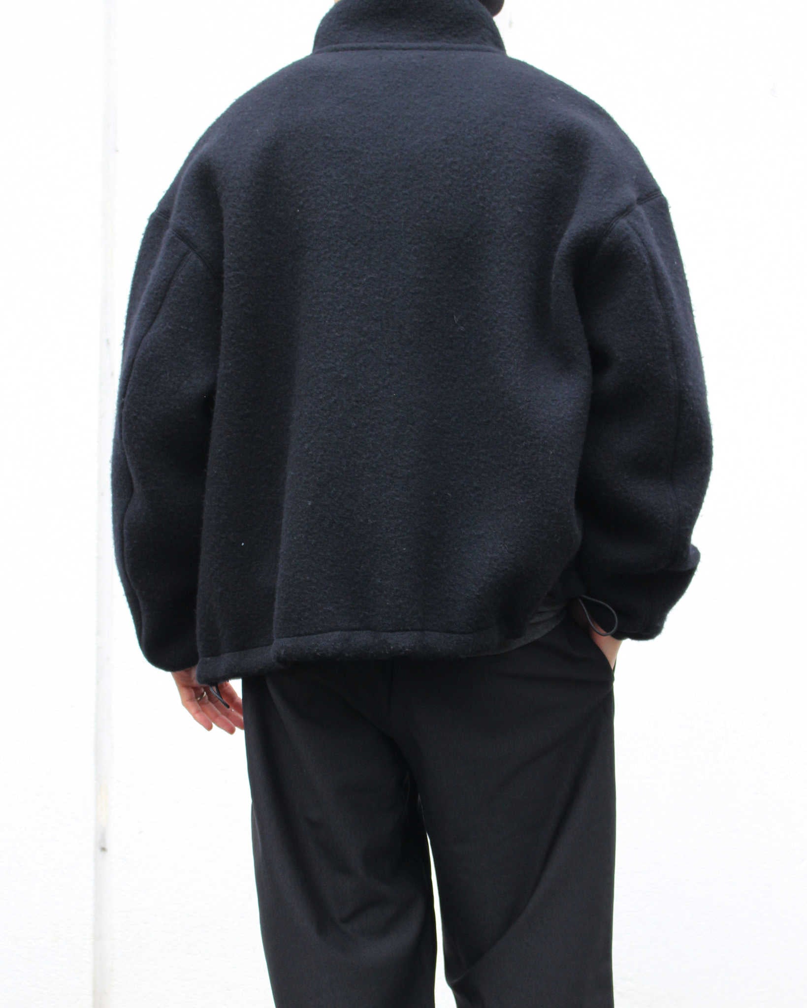 LAMOND ラモンド/ WOOL FLEECE BLOUSON ウールフリースブルゾン (BLACK ブラック)