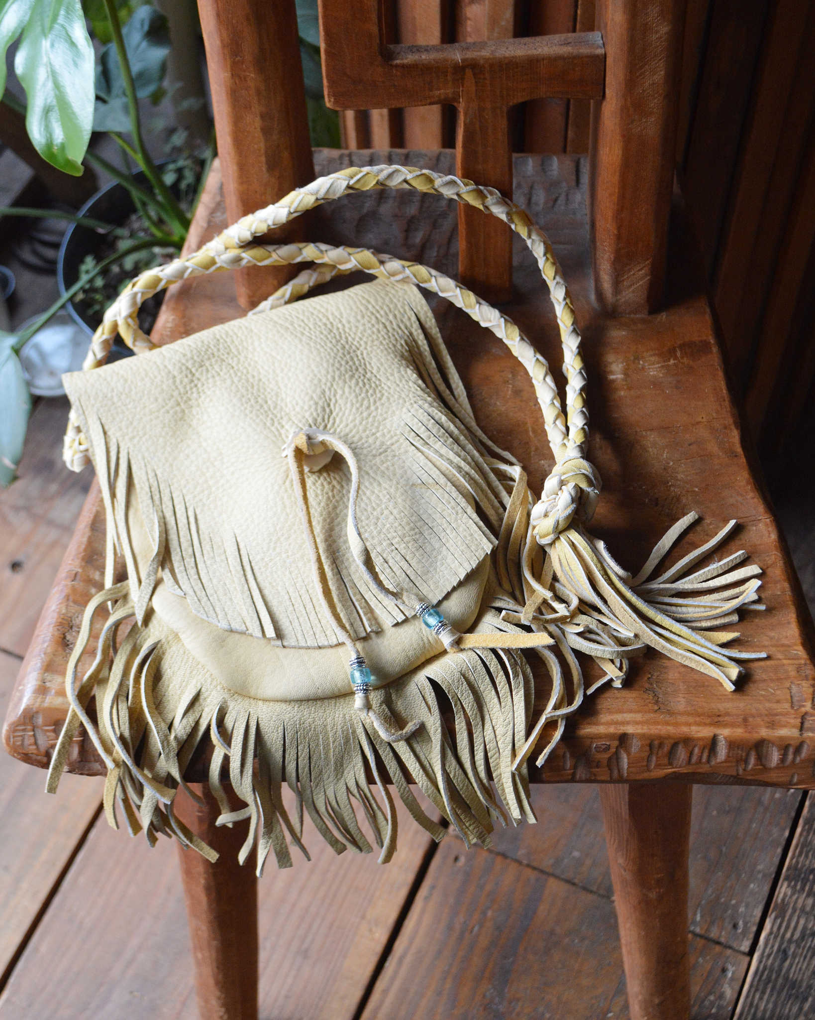 Nasngwam.×EARLYMORNING ナスングワム アーリーモーニング / DOUBLE FRINGE SHOULDER ダブルフリンジショルダー (BEIGE ベージュ)