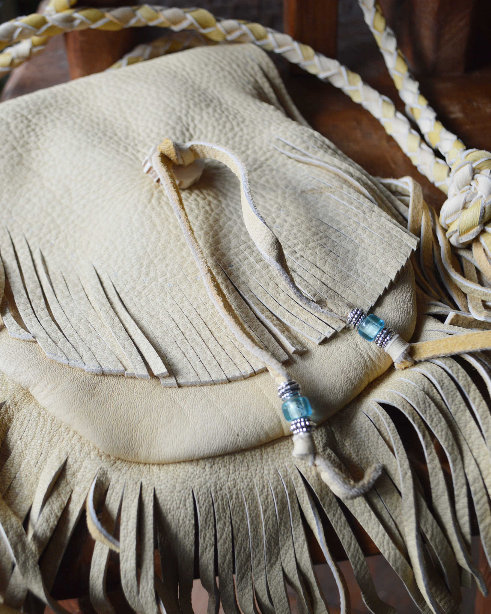 Nasngwam.×EARLYMORNING ナスングワム アーリーモーニング / DOUBLE FRINGE SHOULDER ダブルフリンジショルダー (BEIGE ベージュ)