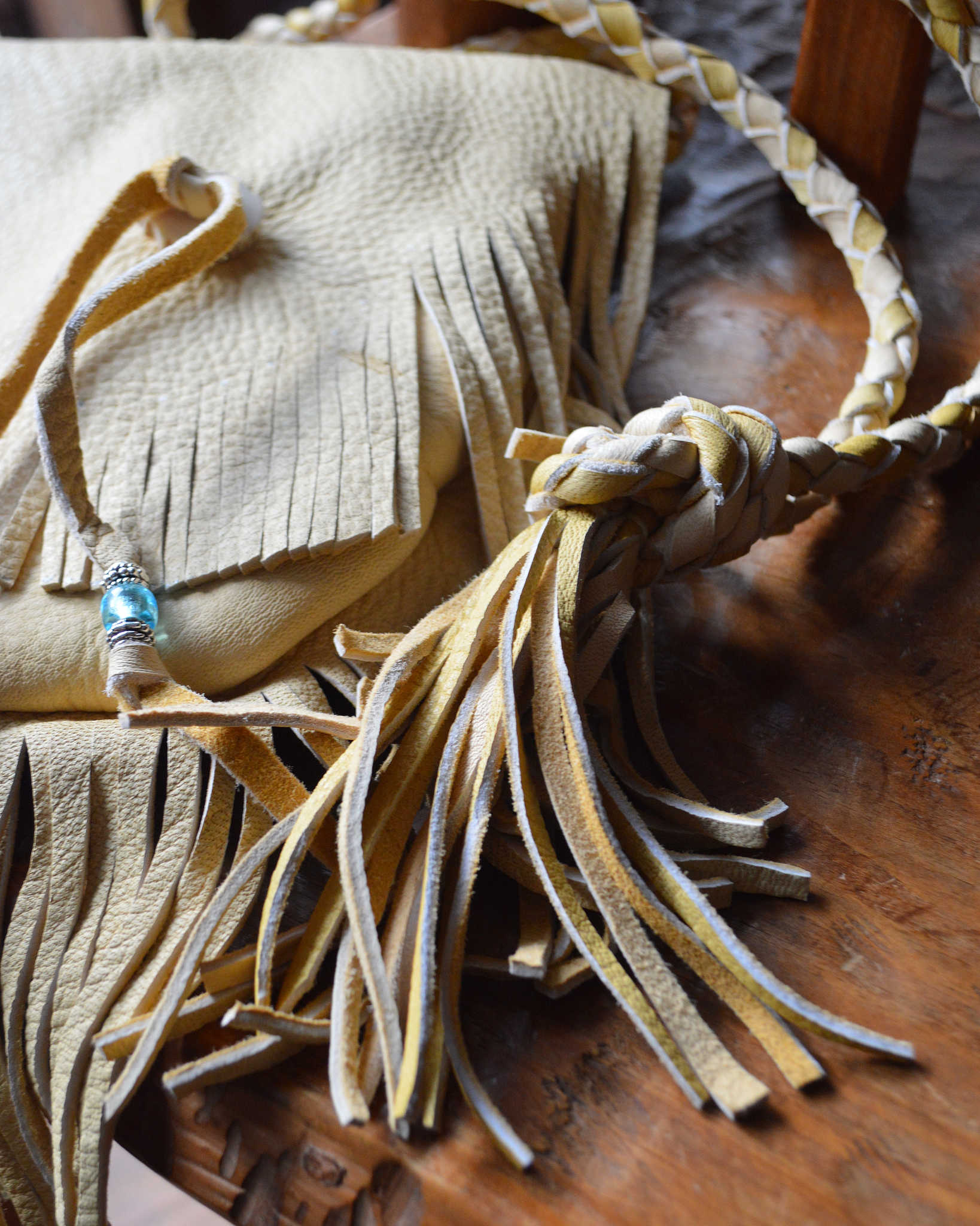 Nasngwam.×EARLYMORNING ナスングワム アーリーモーニング / DOUBLE FRINGE SHOULDER ダブルフリンジショルダー (BEIGE ベージュ)