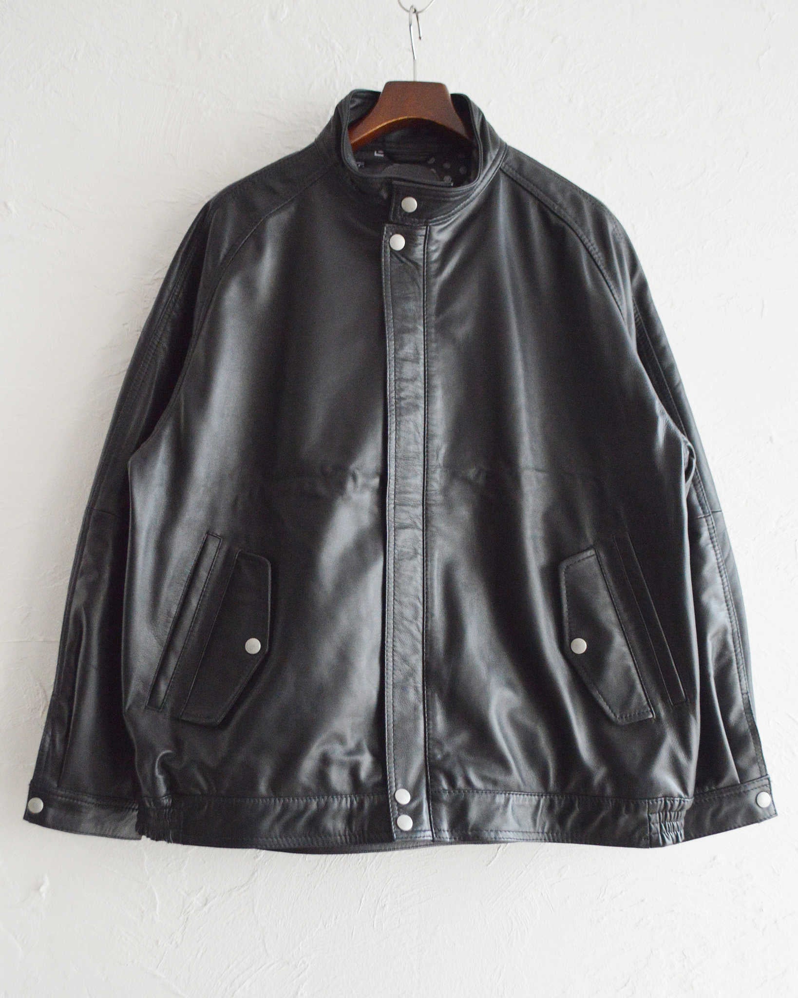 Nasngwam. ナスングワム / ATTRACT LEATHER JACKET アトラクトレザージャケット Lsize (BLACK ブラック)