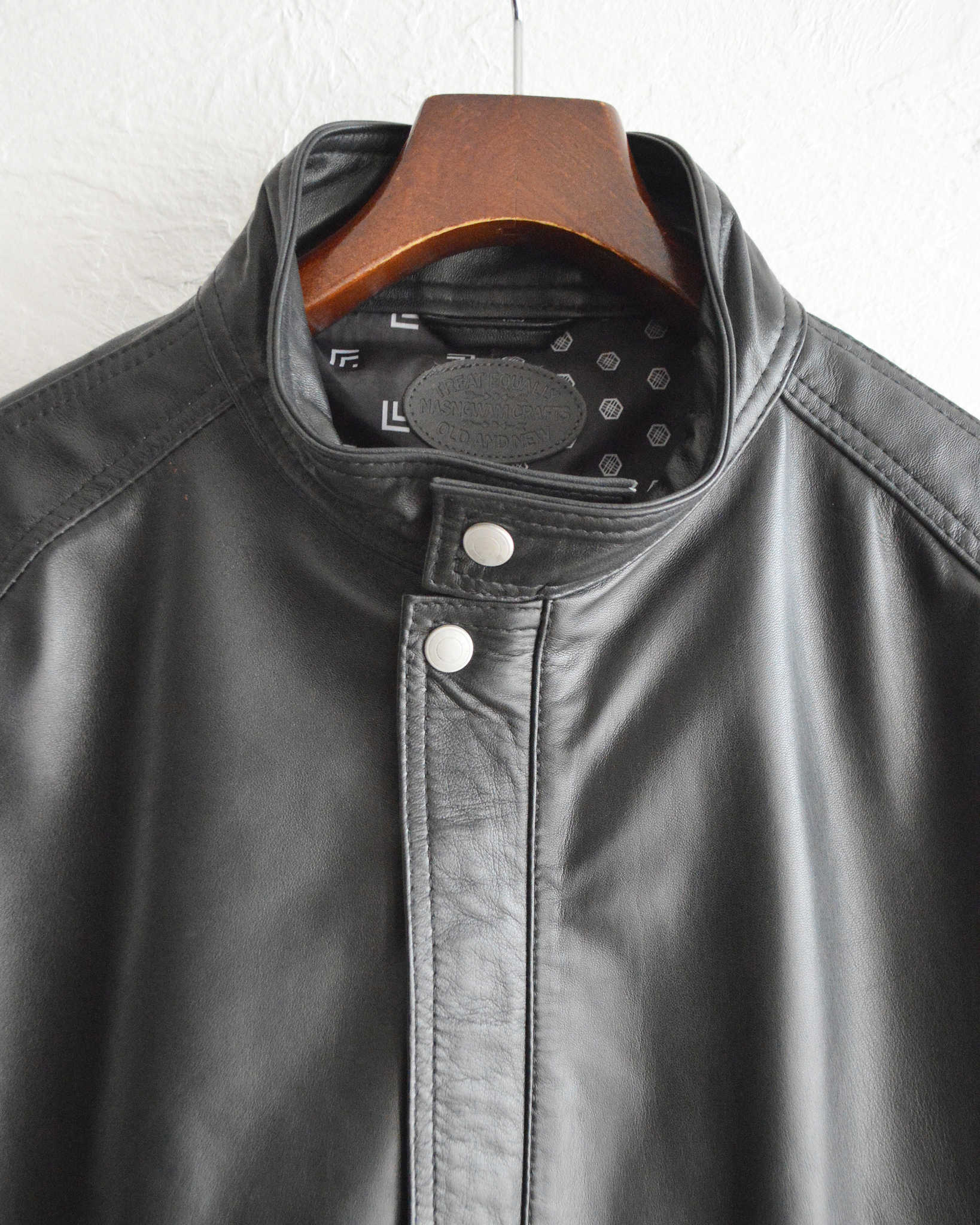 Nasngwam. ナスングワム / ATTRACT LEATHER JACKET アトラクトレザージャケット Lsize (BLACK ブラック)