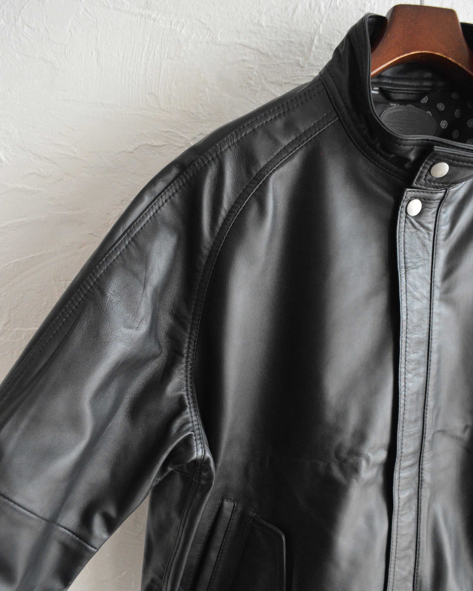 Nasngwam. ナスングワム / ATTRACT LEATHER JACKET アトラクトレザージャケット Lsize (BLACK ブラック)