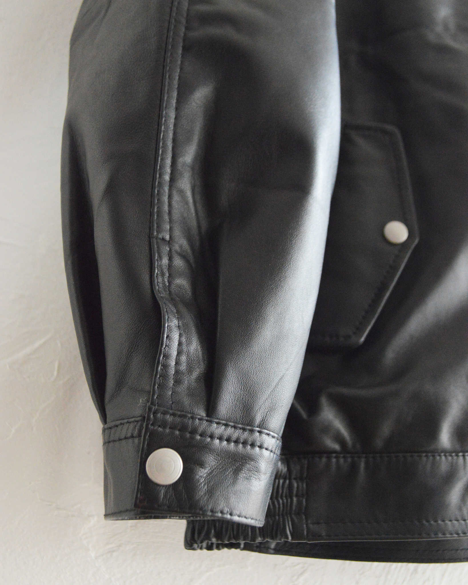 Nasngwam. ナスングワム / ATTRACT LEATHER JACKET アトラクトレザージャケット Lsize (BLACK ブラック)