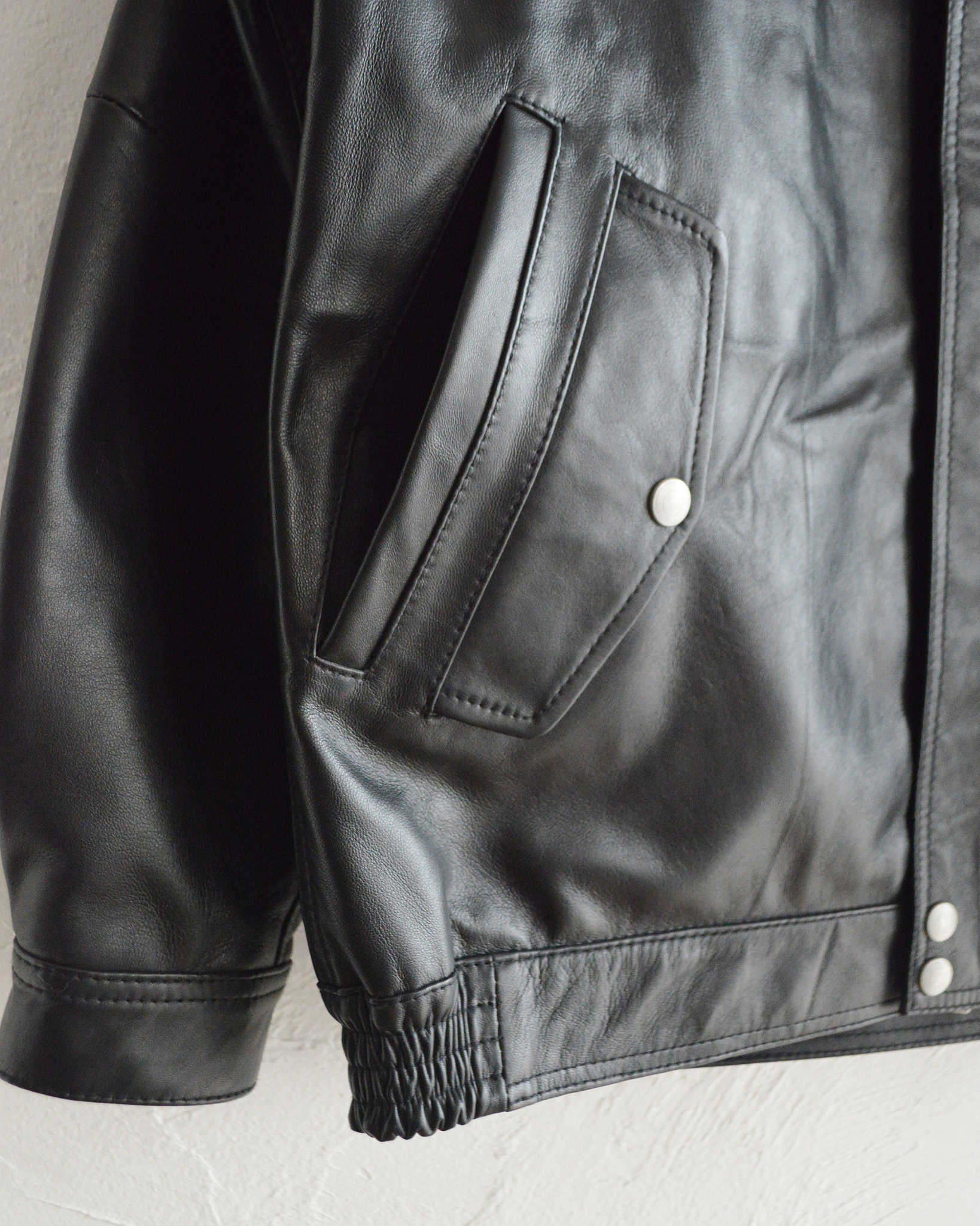 Nasngwam. ナスングワム / ATTRACT LEATHER JACKET アトラクトレザージャケット Msize (BLACK ブラック)