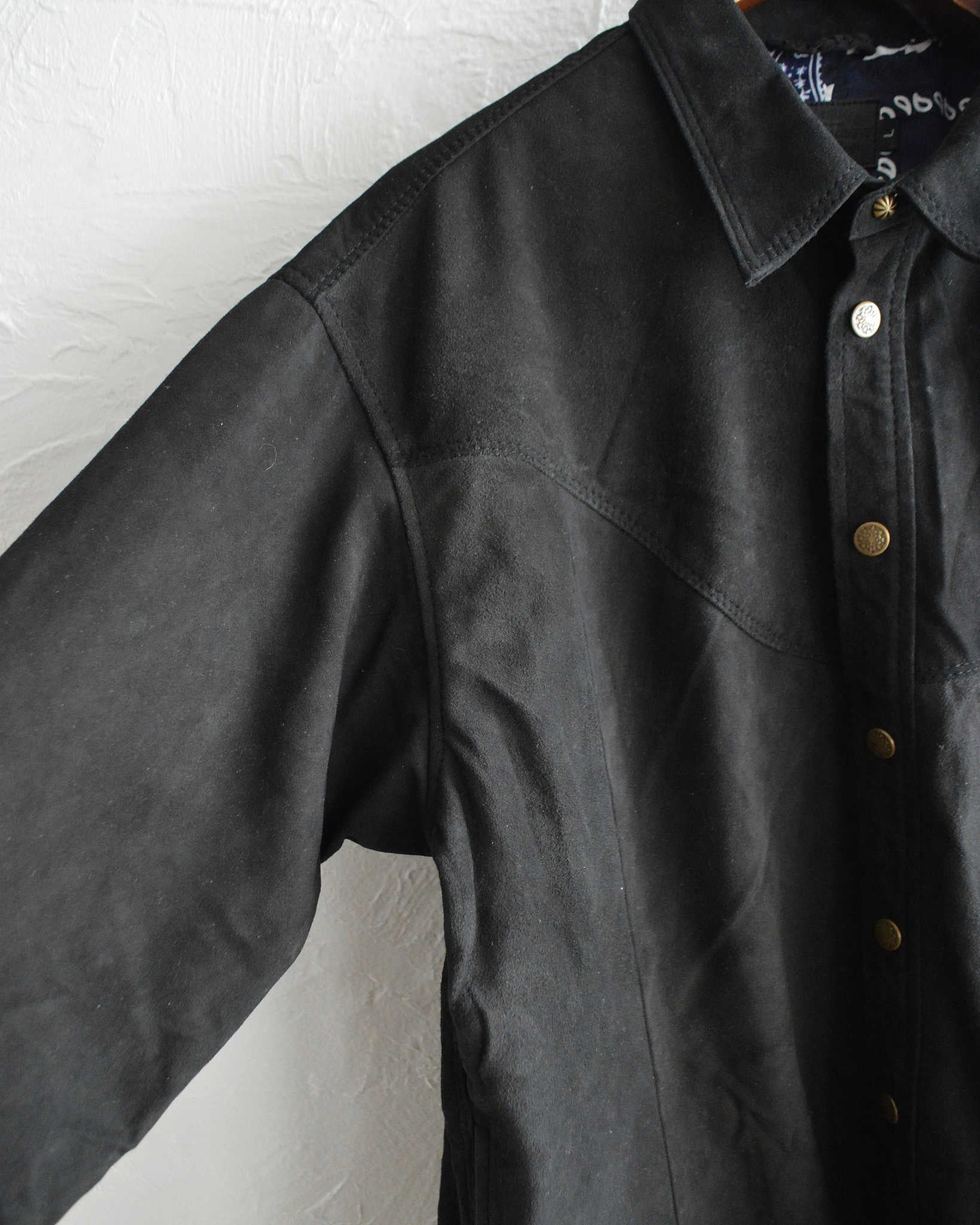 Nasngwam. ナスングワム / BRIGHT SUEDE SHIRTS ブライトスエードシャツ Lsize (BLACK ブラック)